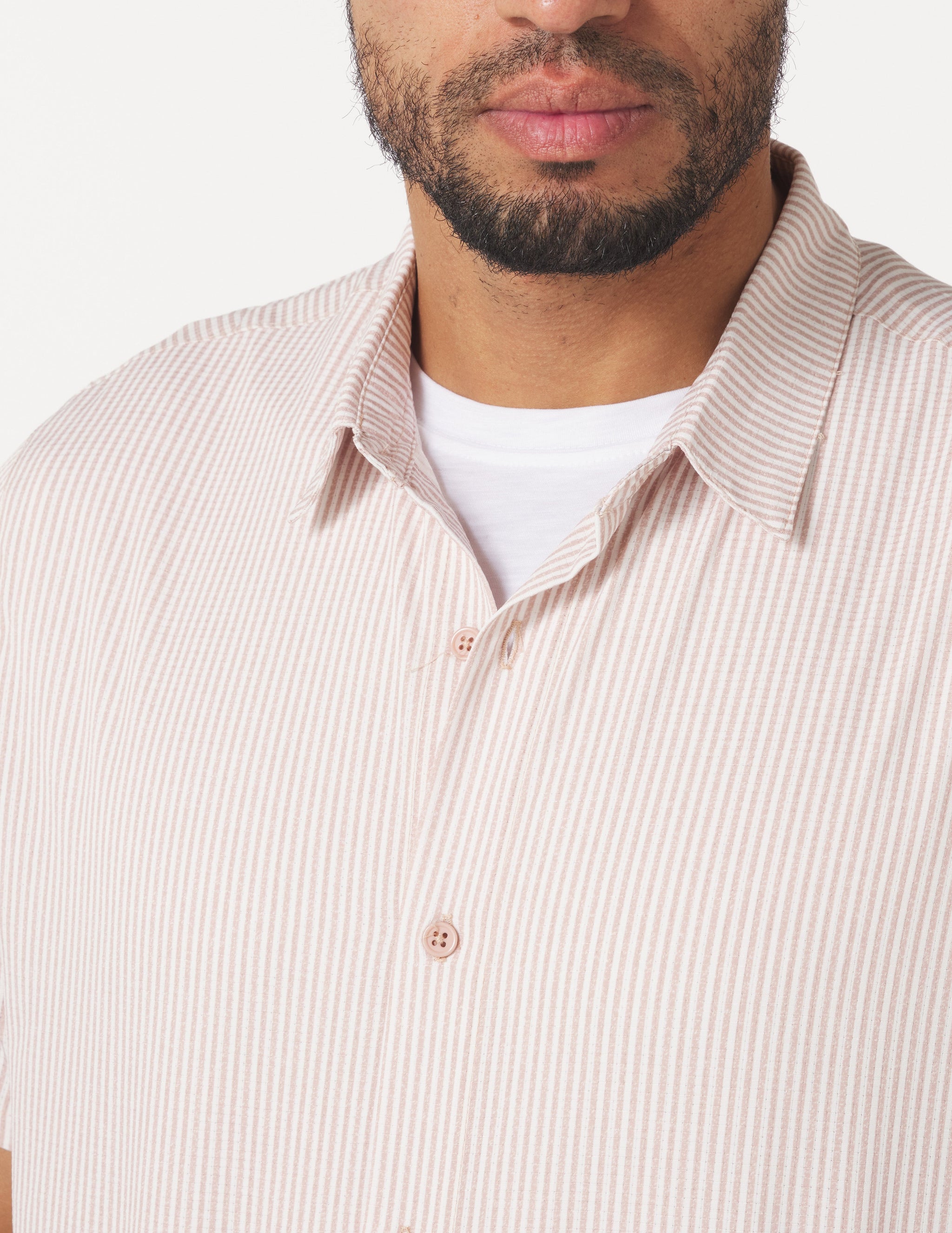 Zephyr Shirt: Adobe Rose Stripe Zephyr Shirt: Adobe Rose Stripe