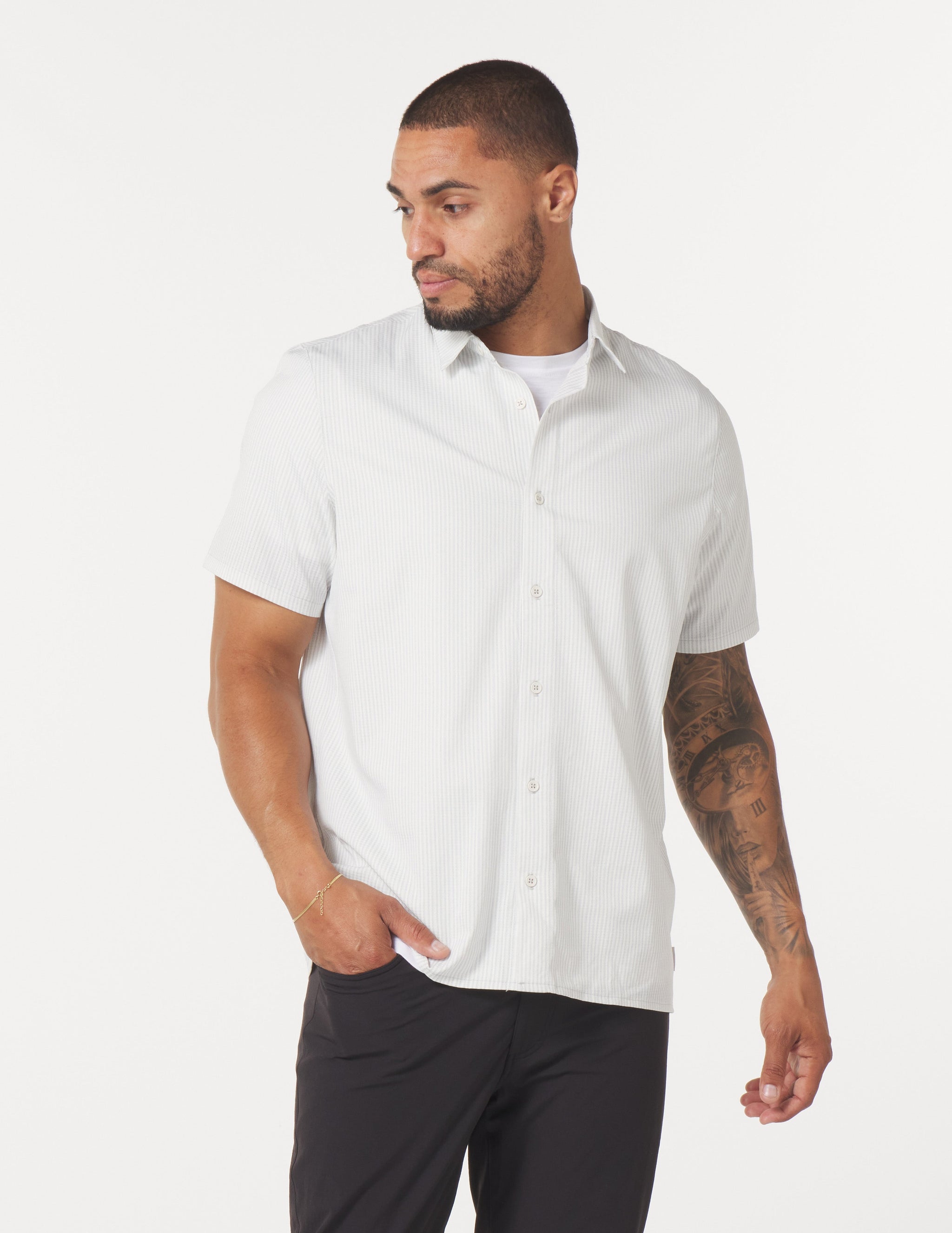 Zephyr Shirt: Ash Grey Stripe Zephyr Shirt: Ash Grey Stripe