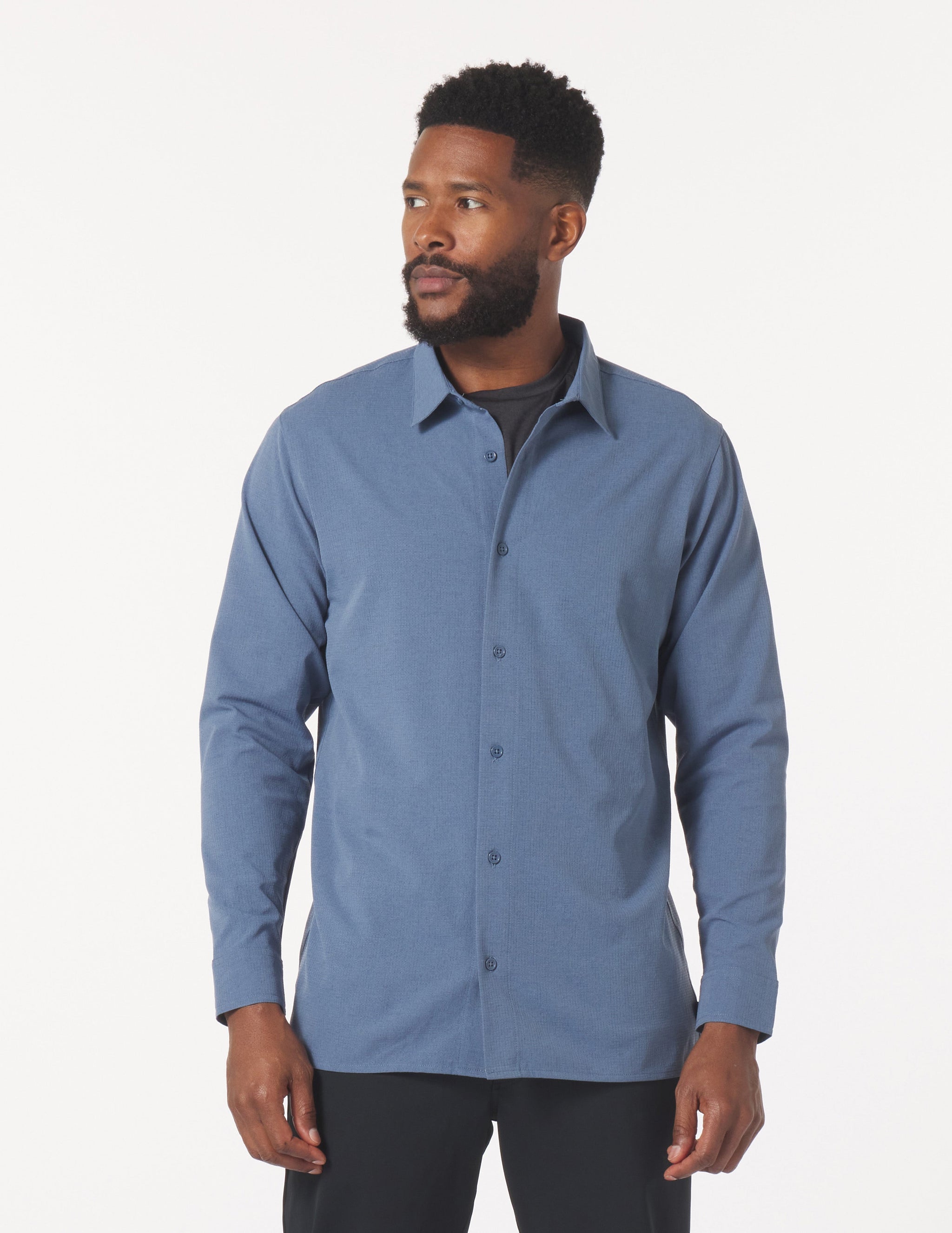 Zephyr Long Sleeve Shirt: Washed Blue Zephyr Long Sleeve Shirt: Washed Blue