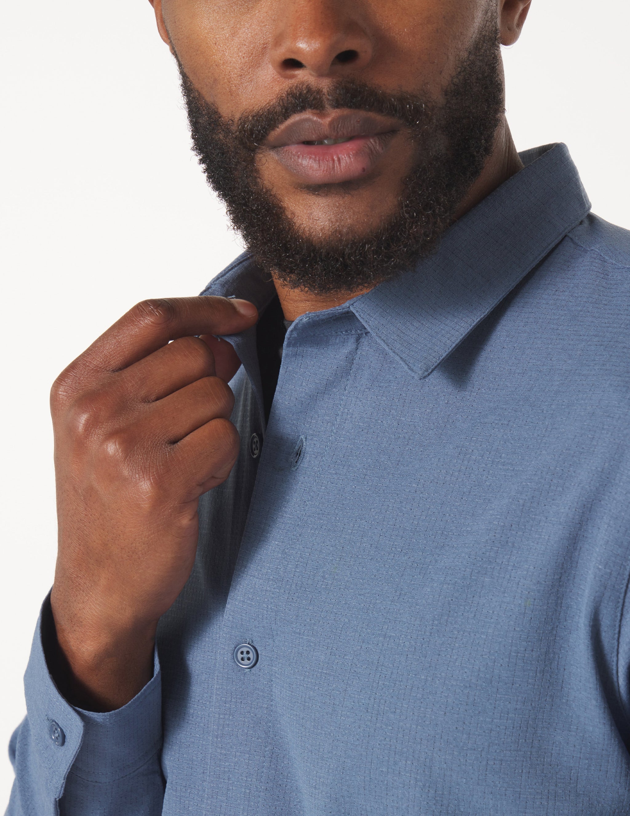 Zephyr Long Sleeve Shirt: Washed Blue Zephyr Long Sleeve Shirt: Washed Blue