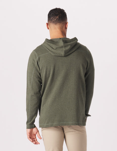 Hooded Ace Olive Glyder Sweater: –