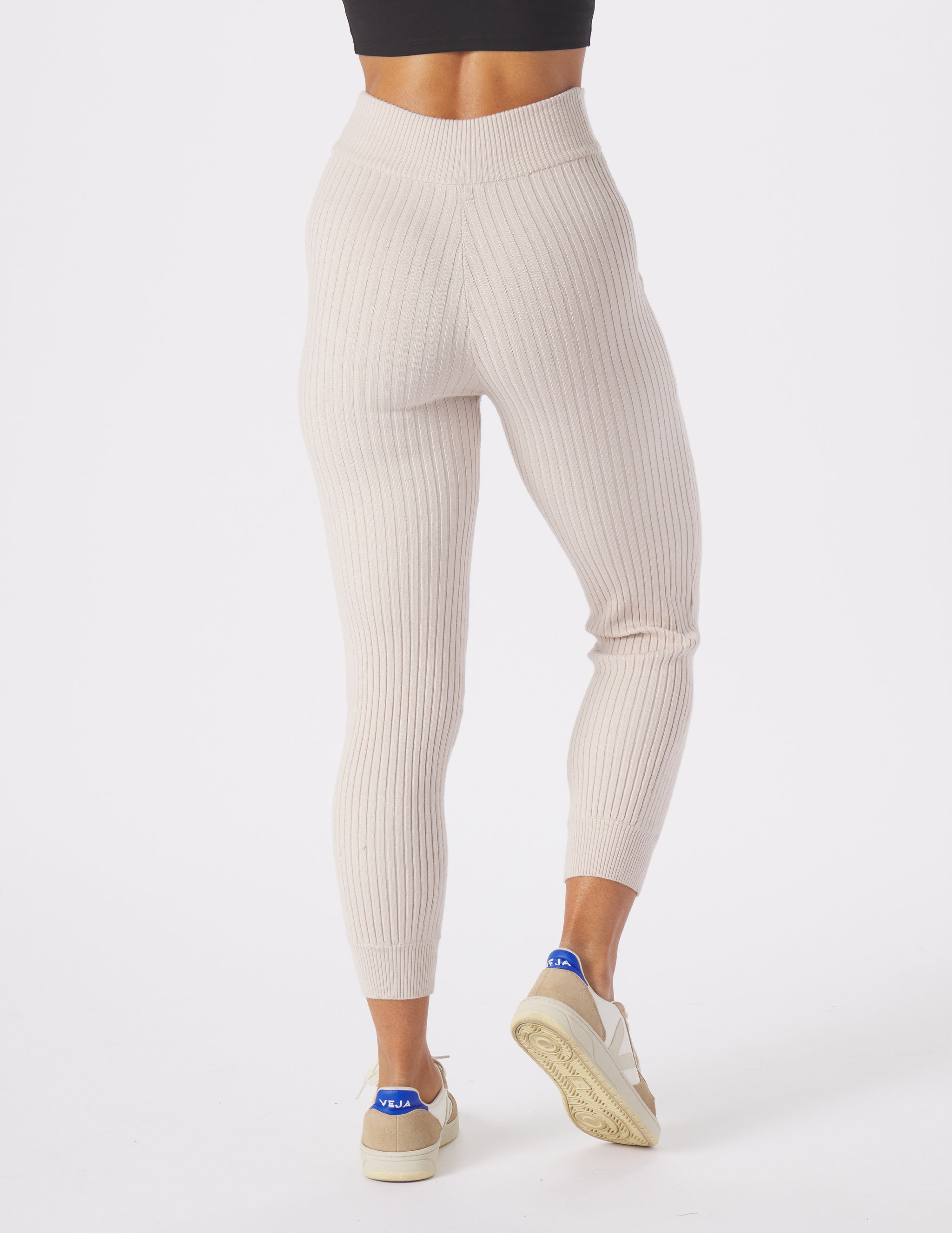 Couture Rib Jogger: Oatmilk Couture Rib Jogger: Oatmilk