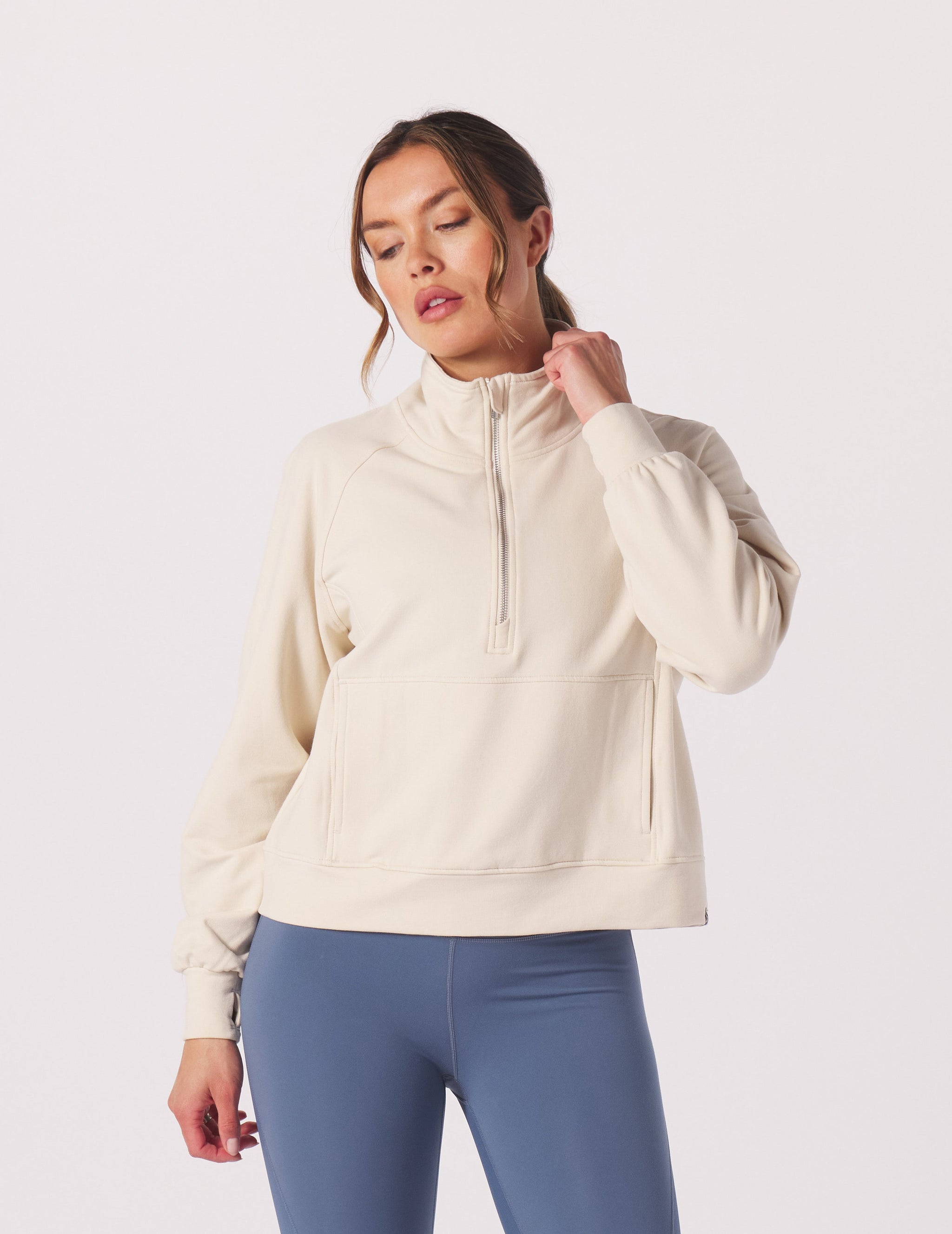 Daily Scuba 1/4 Zip: Oatmilk Daily Scuba 1/4 Zip: Oatmilk