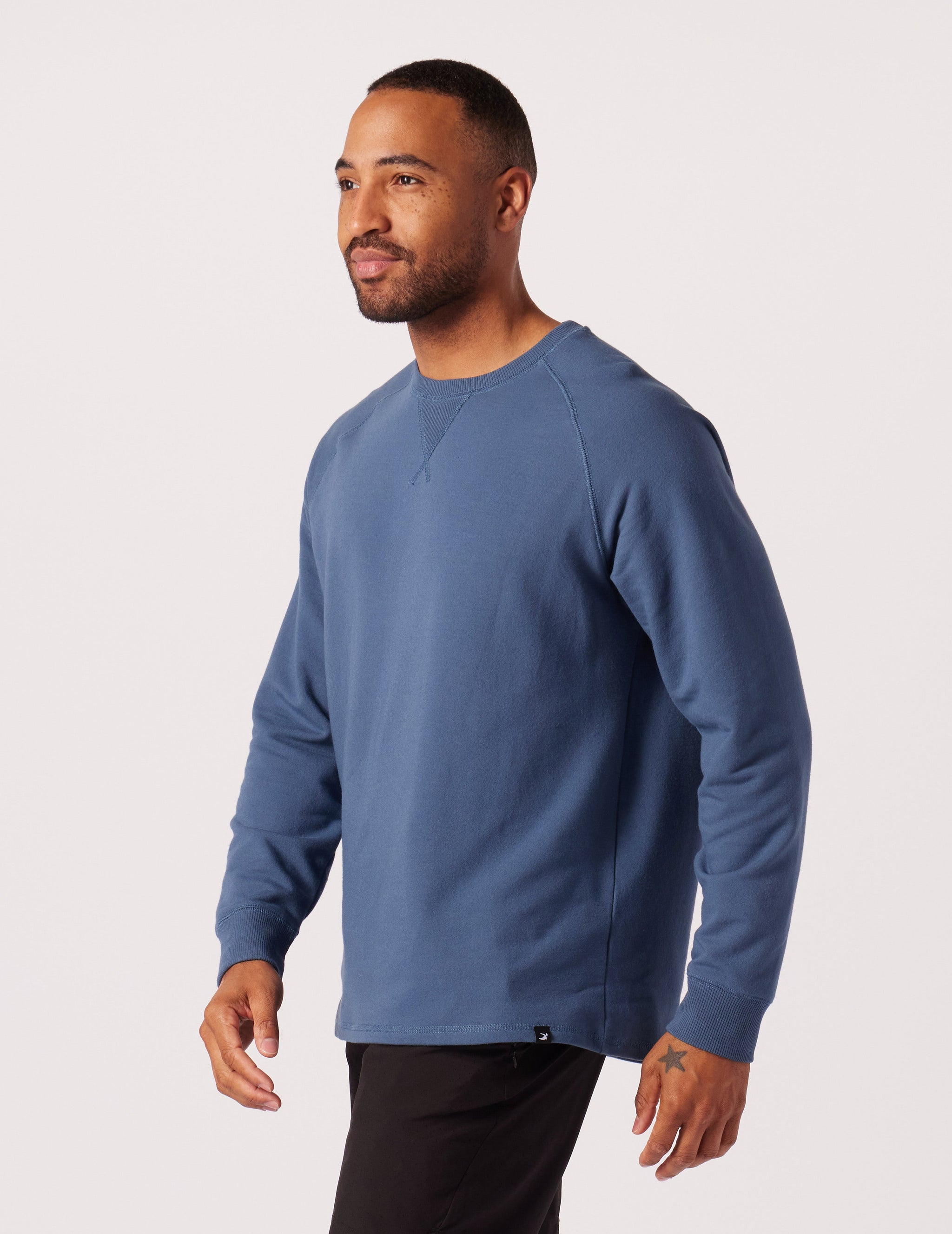 Dakota Crewneck: Washed Blue Dakota Crewneck: Washed Blue