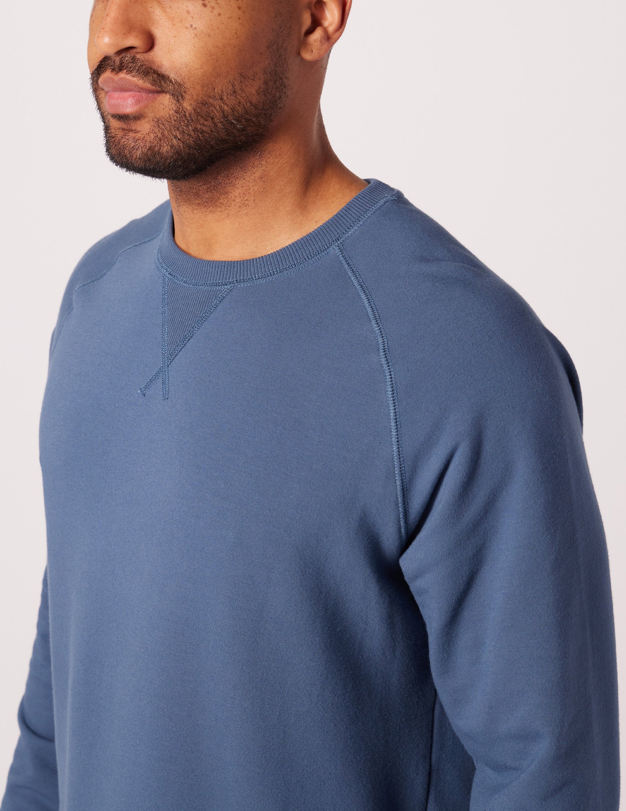 Dakota Crewneck: Washed Blue Dakota Crewneck: Washed Blue
