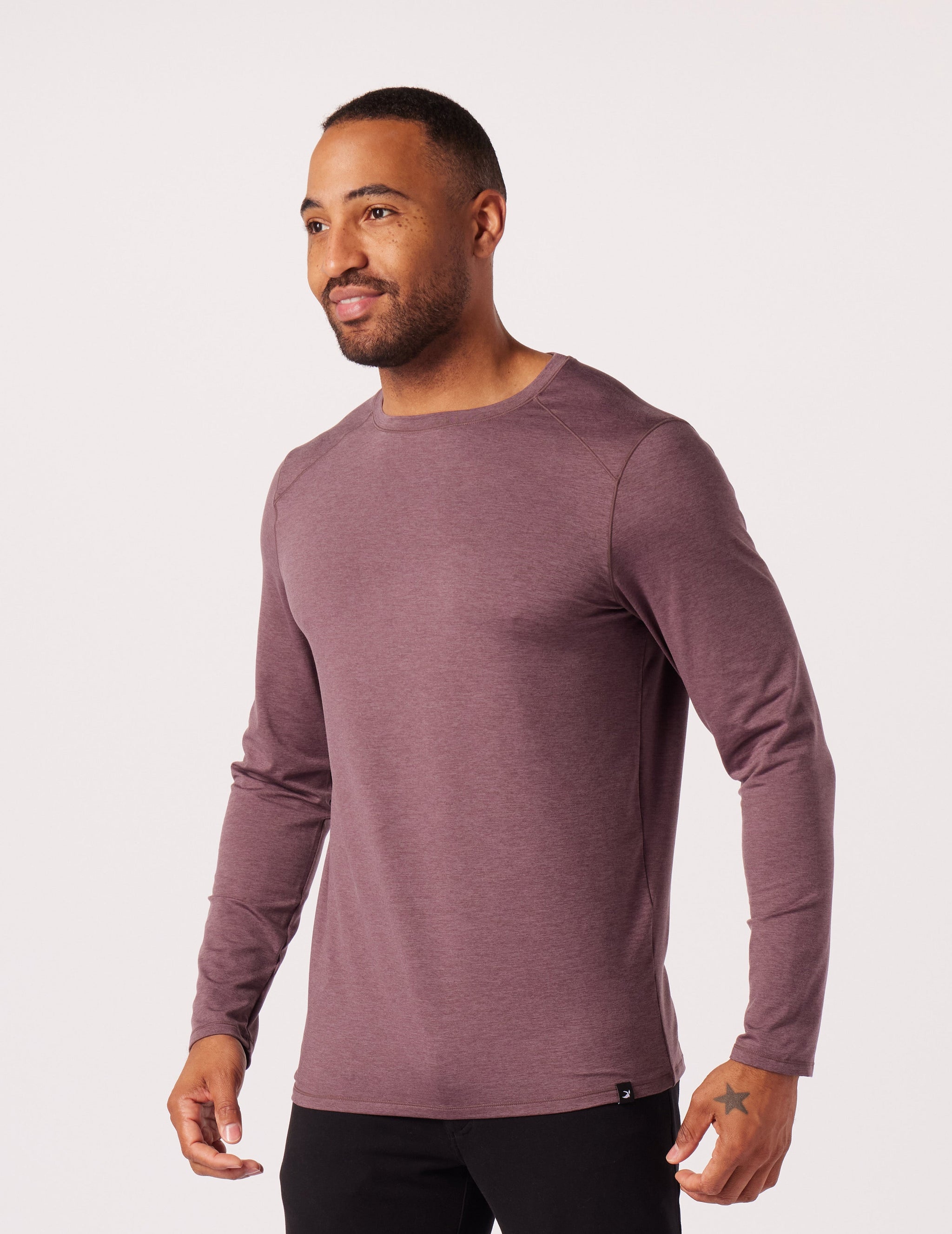 Dash Crew Neck: Berry Wine Marble Dash Crew Neck: Berry Wine Marble