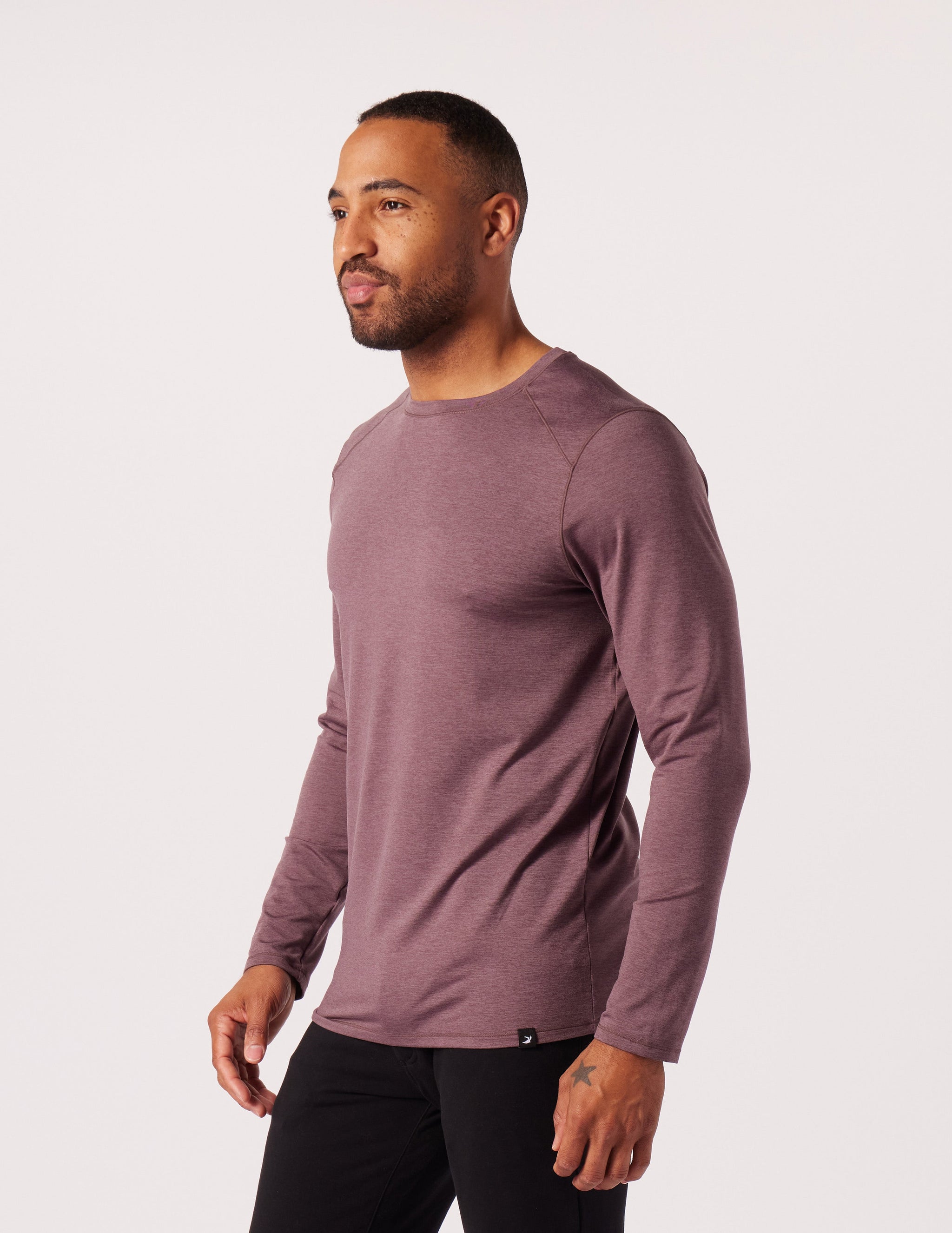 Dash Crew Neck: Berry Wine Marble Dash Crew Neck: Berry Wine Marble
