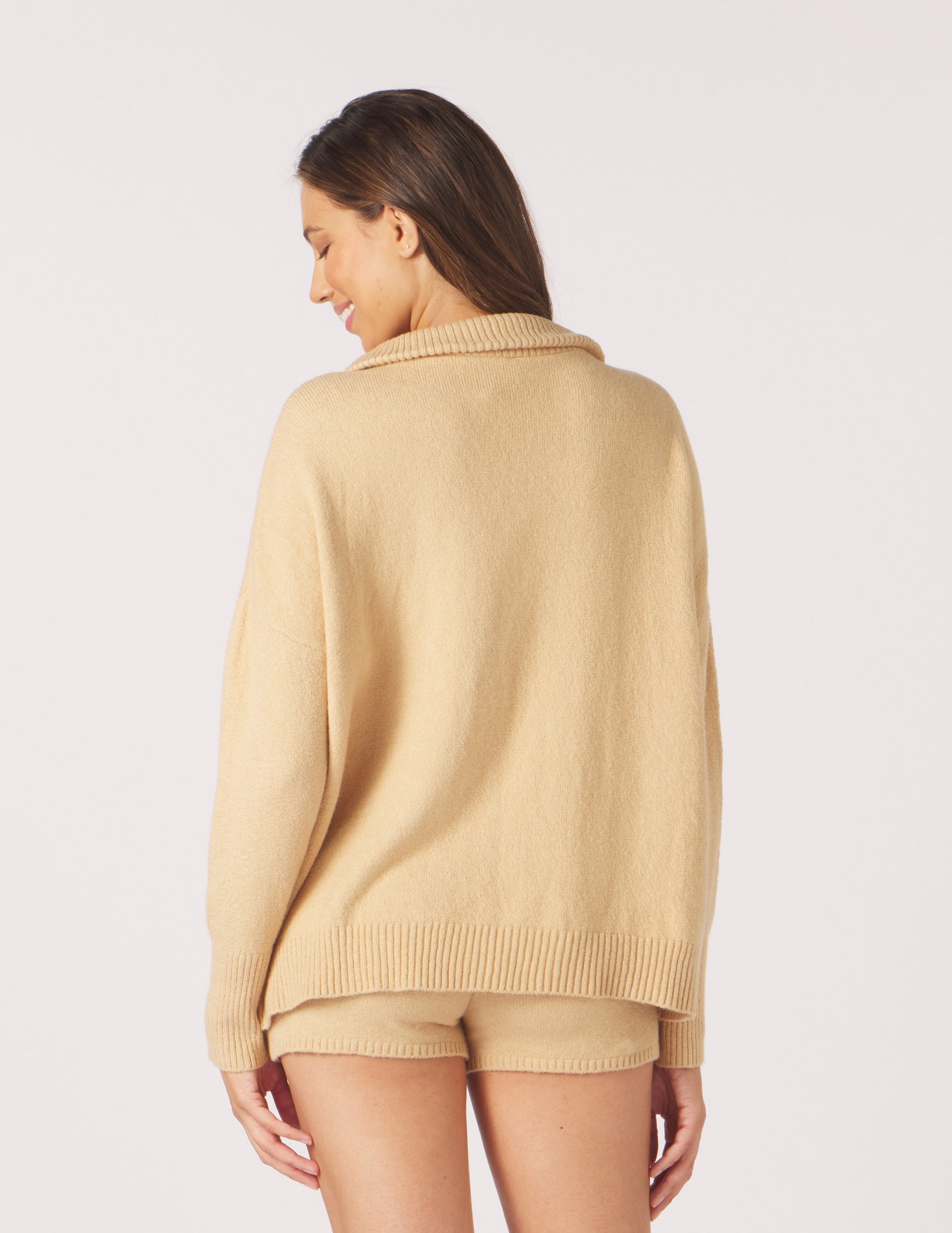 Elevated 1/4 Zip: Tan Elevated 1/4 Zip: Tan