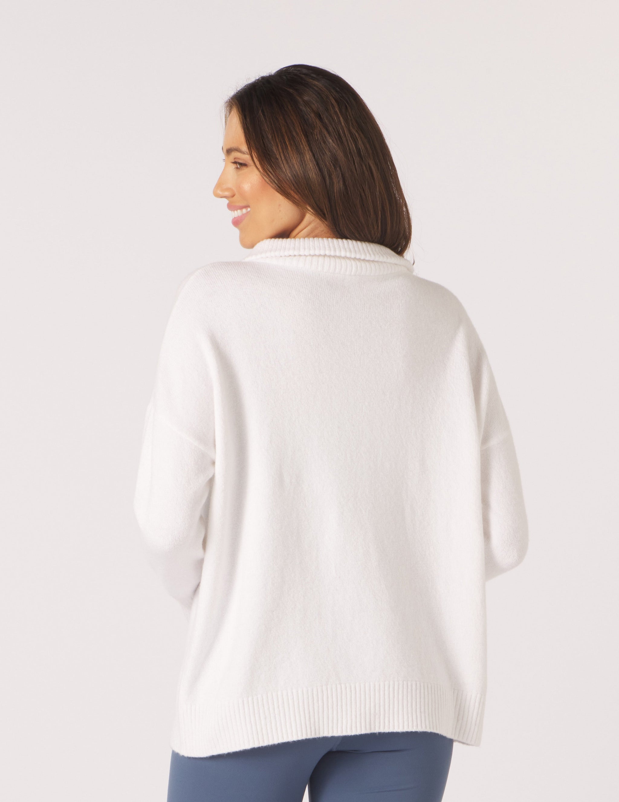 Elevated 1/4 Zip: White Elevated 1/4 Zip: White