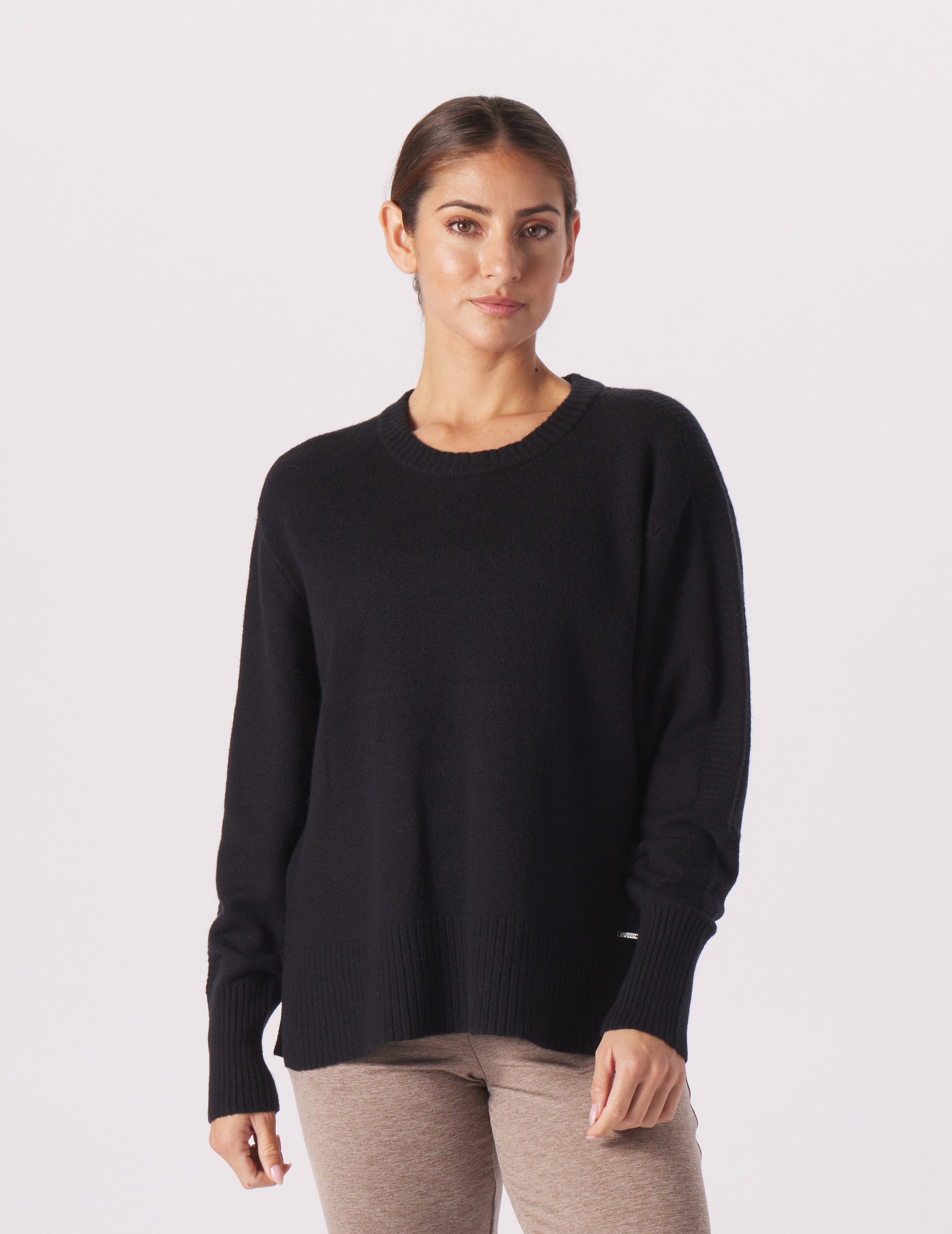 Elevated Knit Crew: Black Elevated Knit Crew: Black