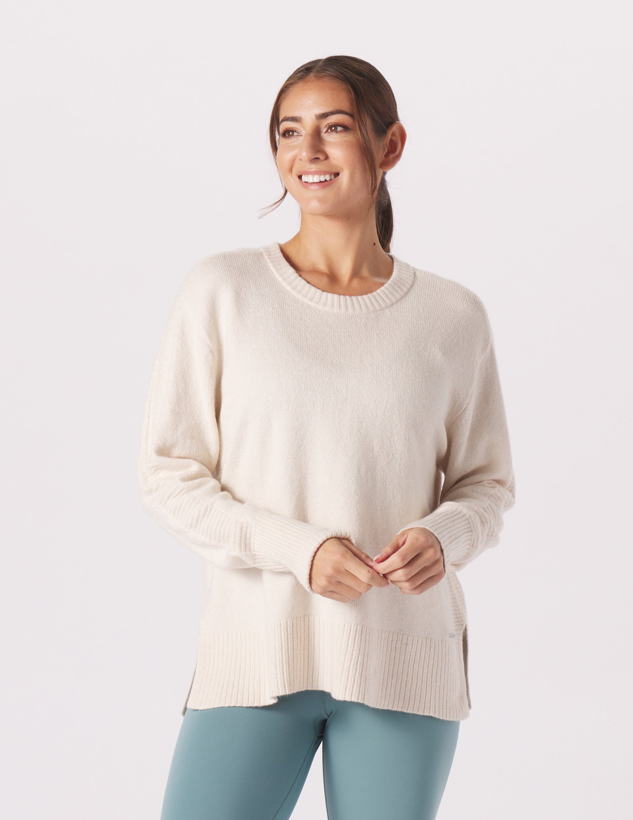 Elevated Knit Crew: Oatmilk Heather Elevated Knit Crew: Oatmilk Heather