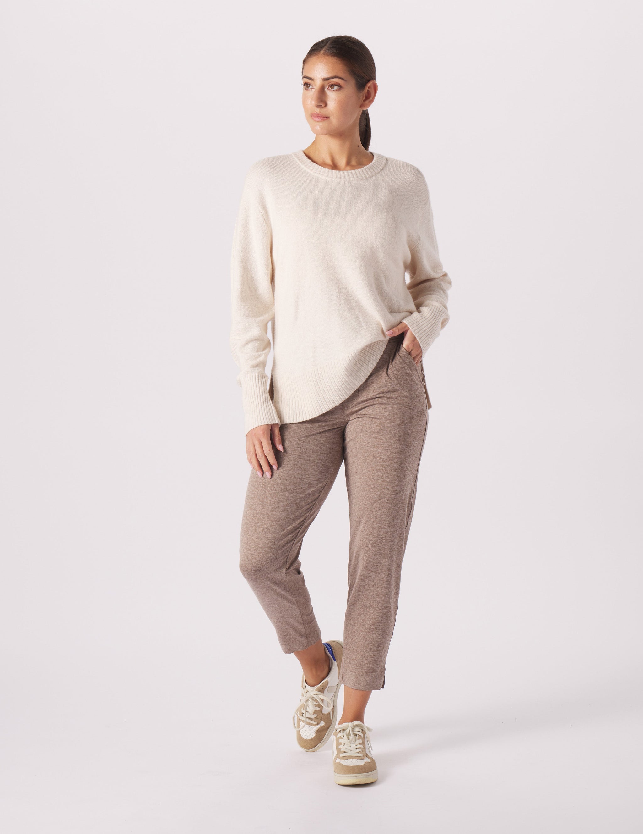 Elevated Knit Crew: Oatmilk Heather Elevated Knit Crew: Oatmilk Heather