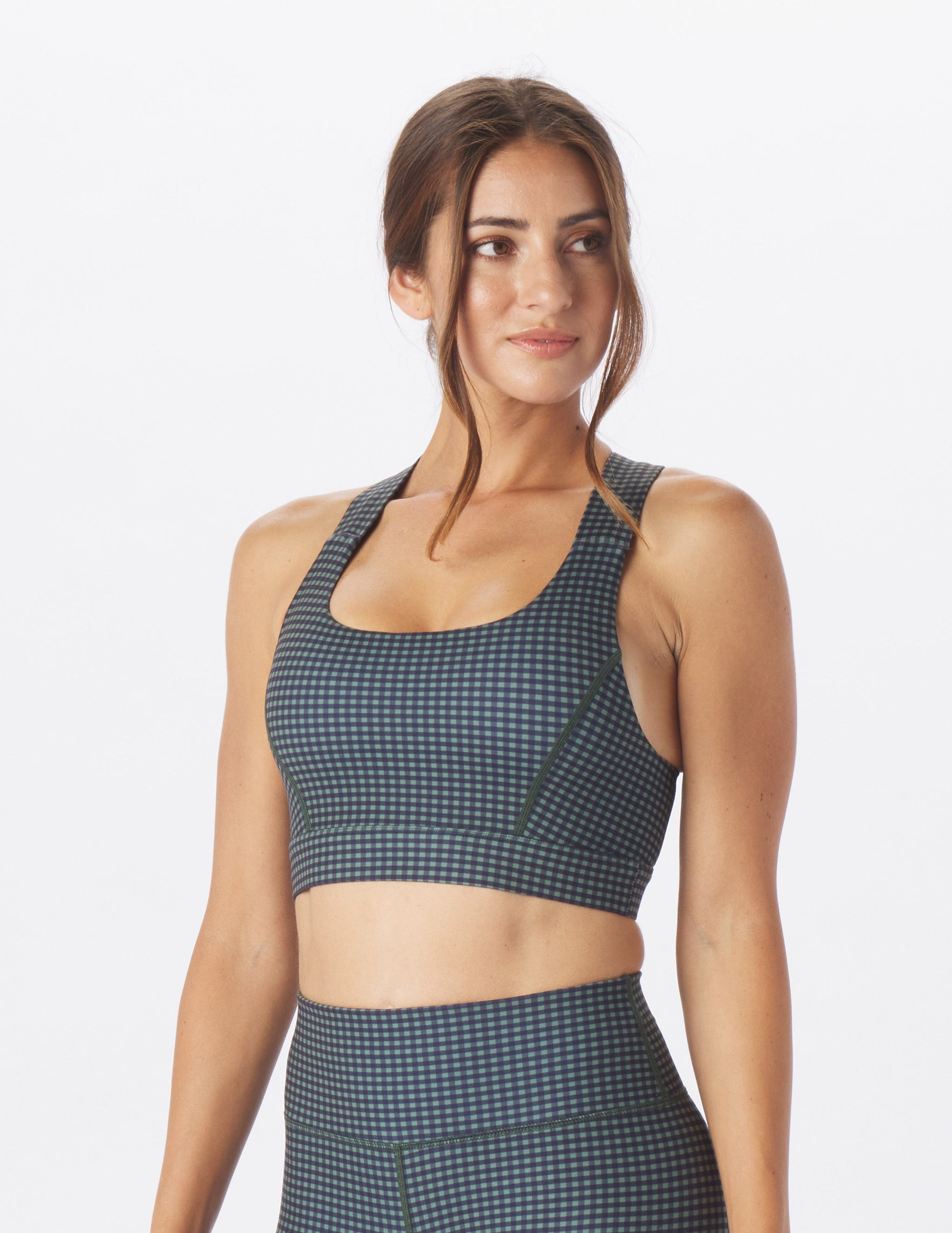 Full Force Bra: Black/Chive Gingham Plaid Full Force Bra: Black/Chive Gingham Plaid