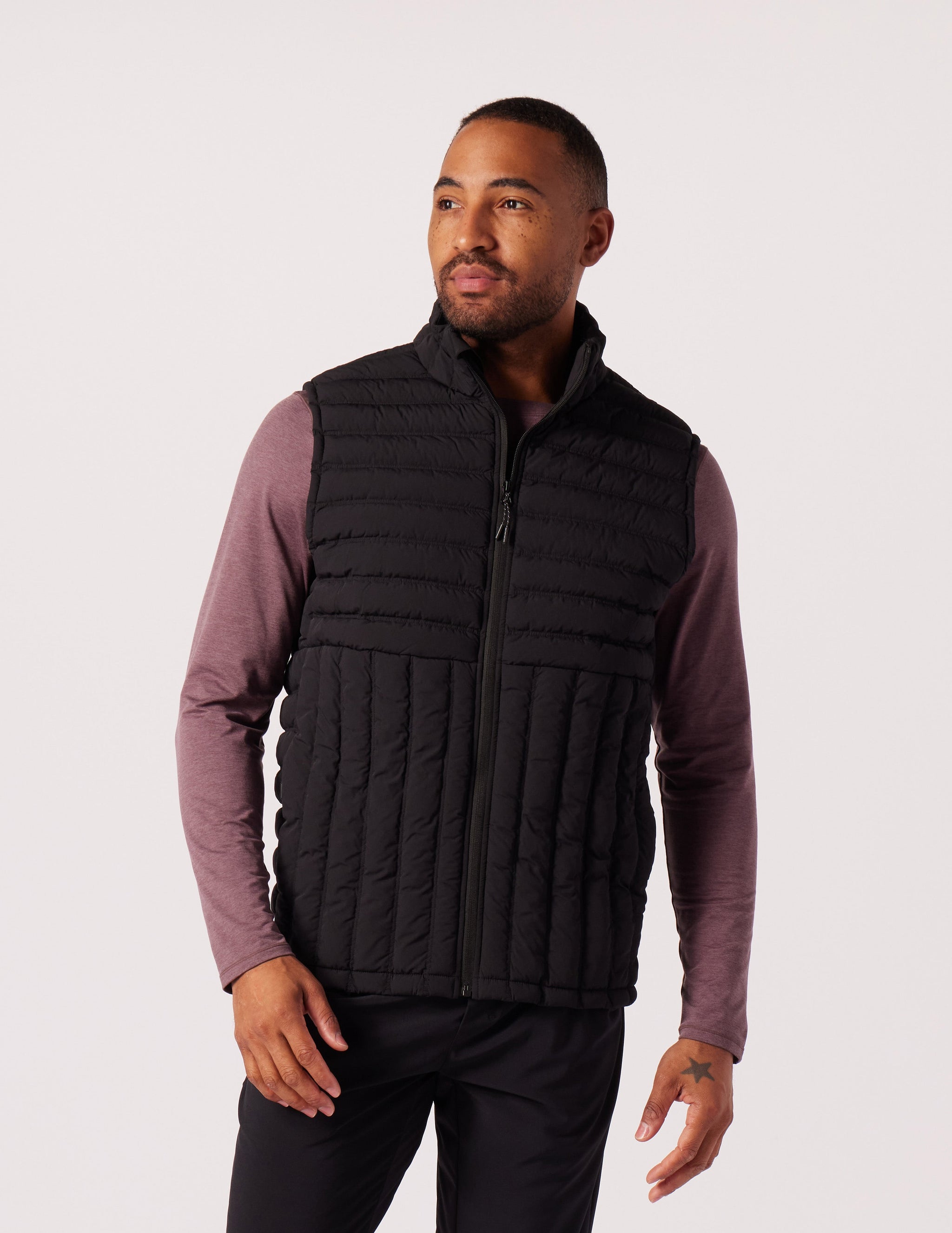Hybrid Puffer Vest: Black Hybrid Puffer Vest: Black