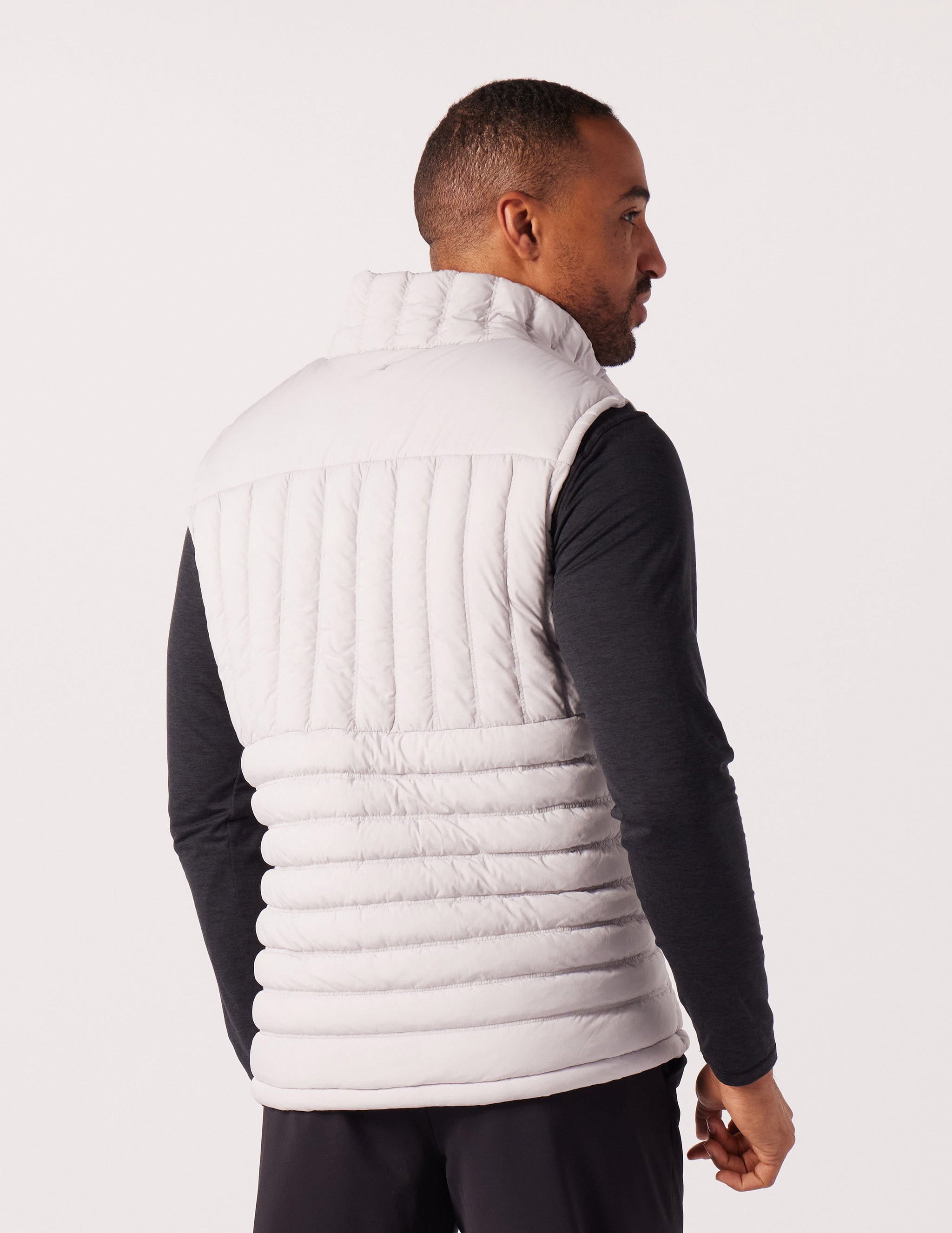 Hybrid Puffer Vest: Ash Grey Hybrid Puffer Vest: Ash Grey