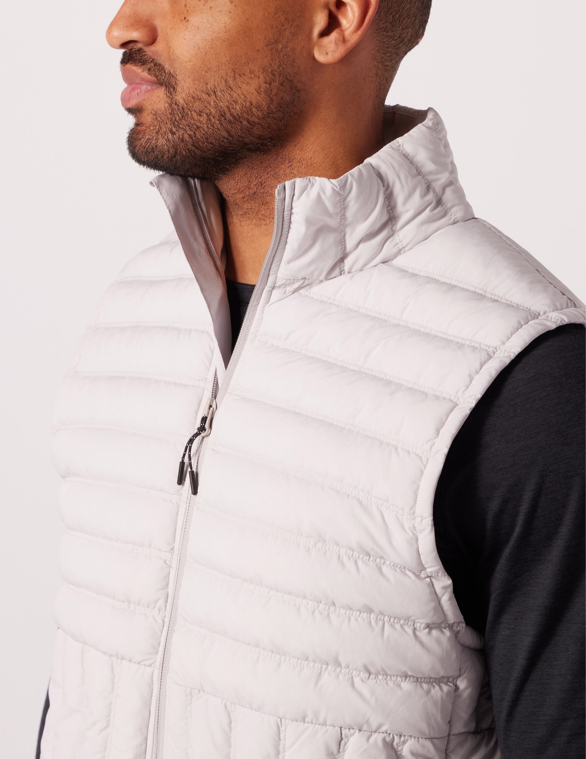 Hybrid Puffer Vest: Ash Grey Hybrid Puffer Vest: Ash Grey