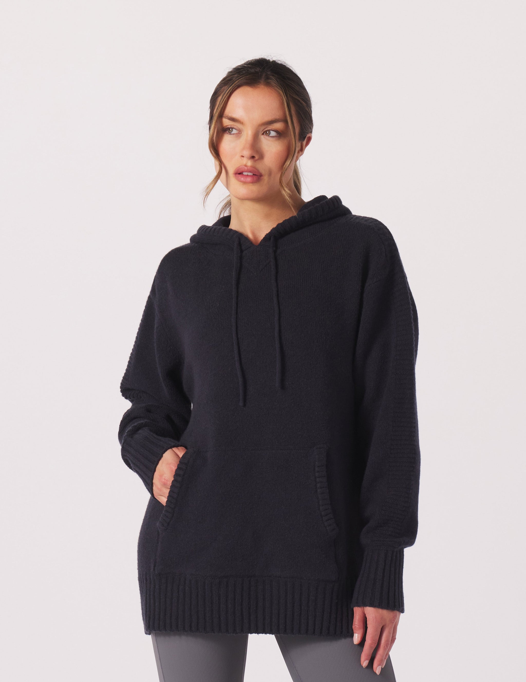 Knit Up Hoodie: Black Knit Up Hoodie: Black
