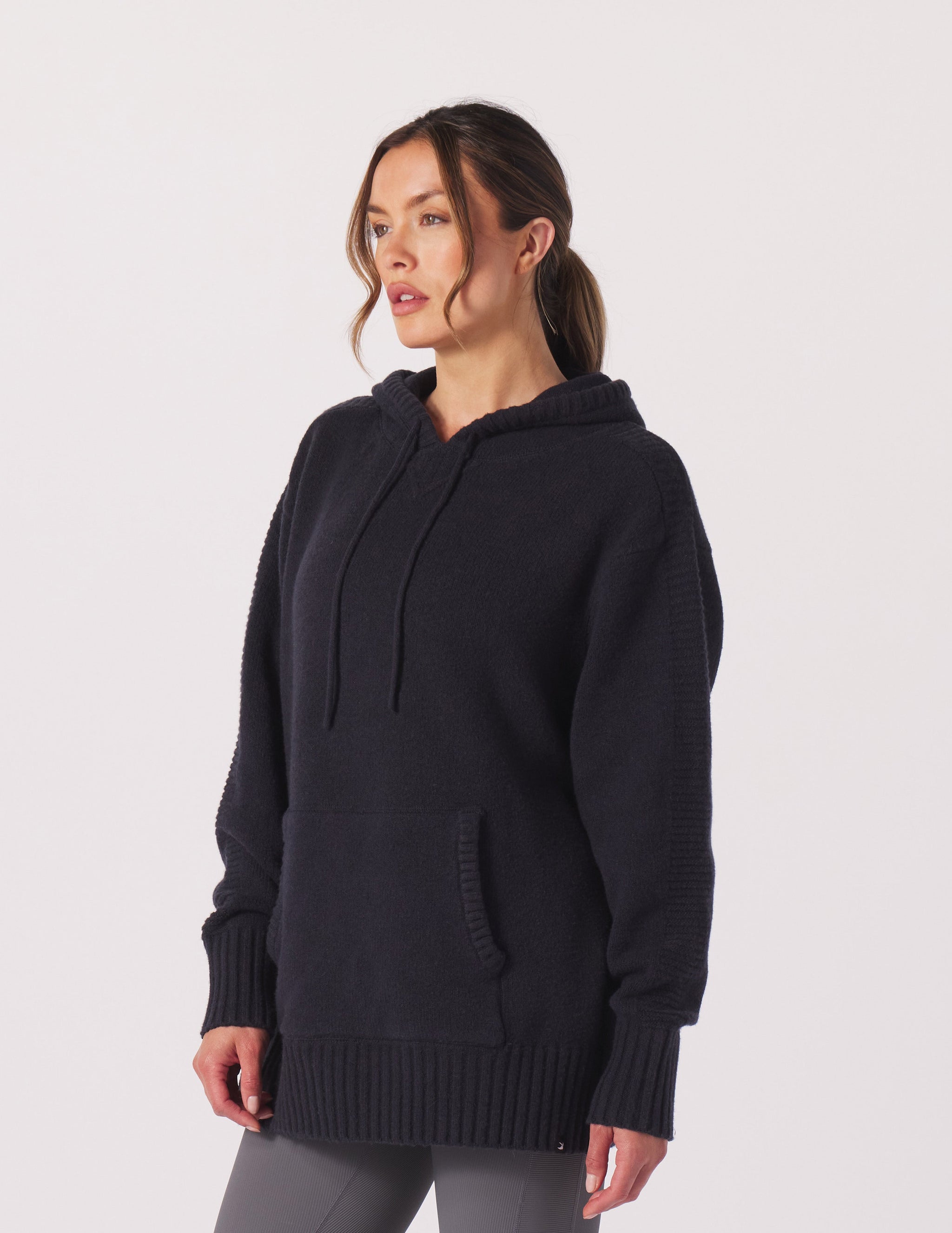Knit Up Hoodie: Black Knit Up Hoodie: Black