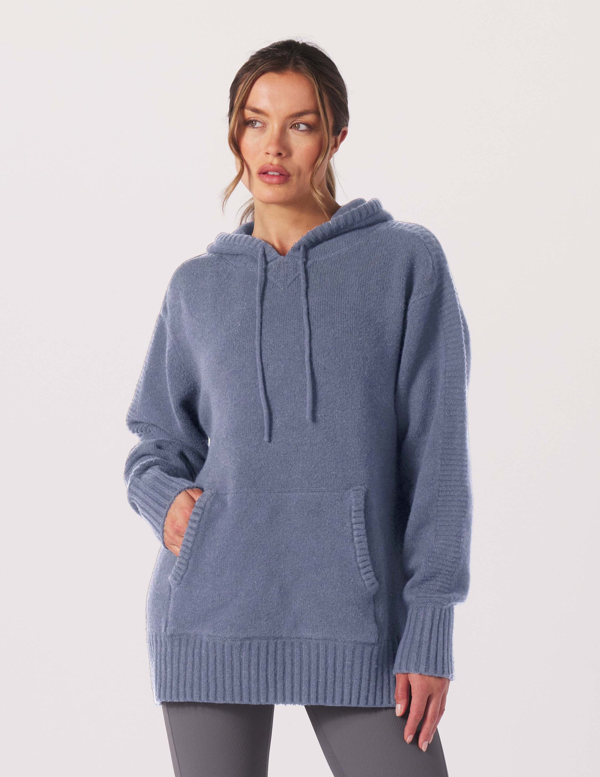 Knit Up Hoodie: Washed Blue Knit Up Hoodie: Washed Blue