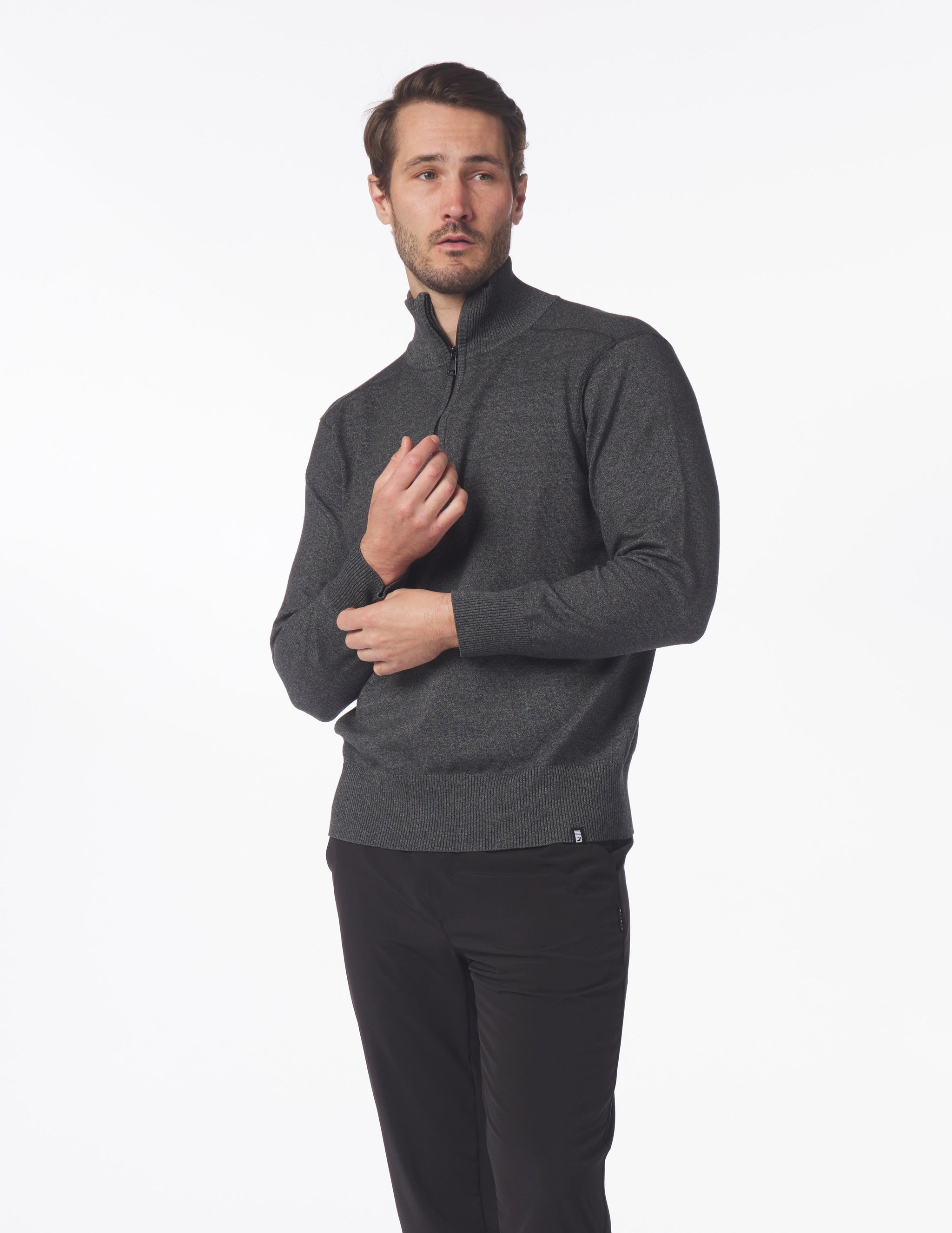 Ace 1/4 Zip: Black Heather Ace 1/4 Zip: Black Heather
