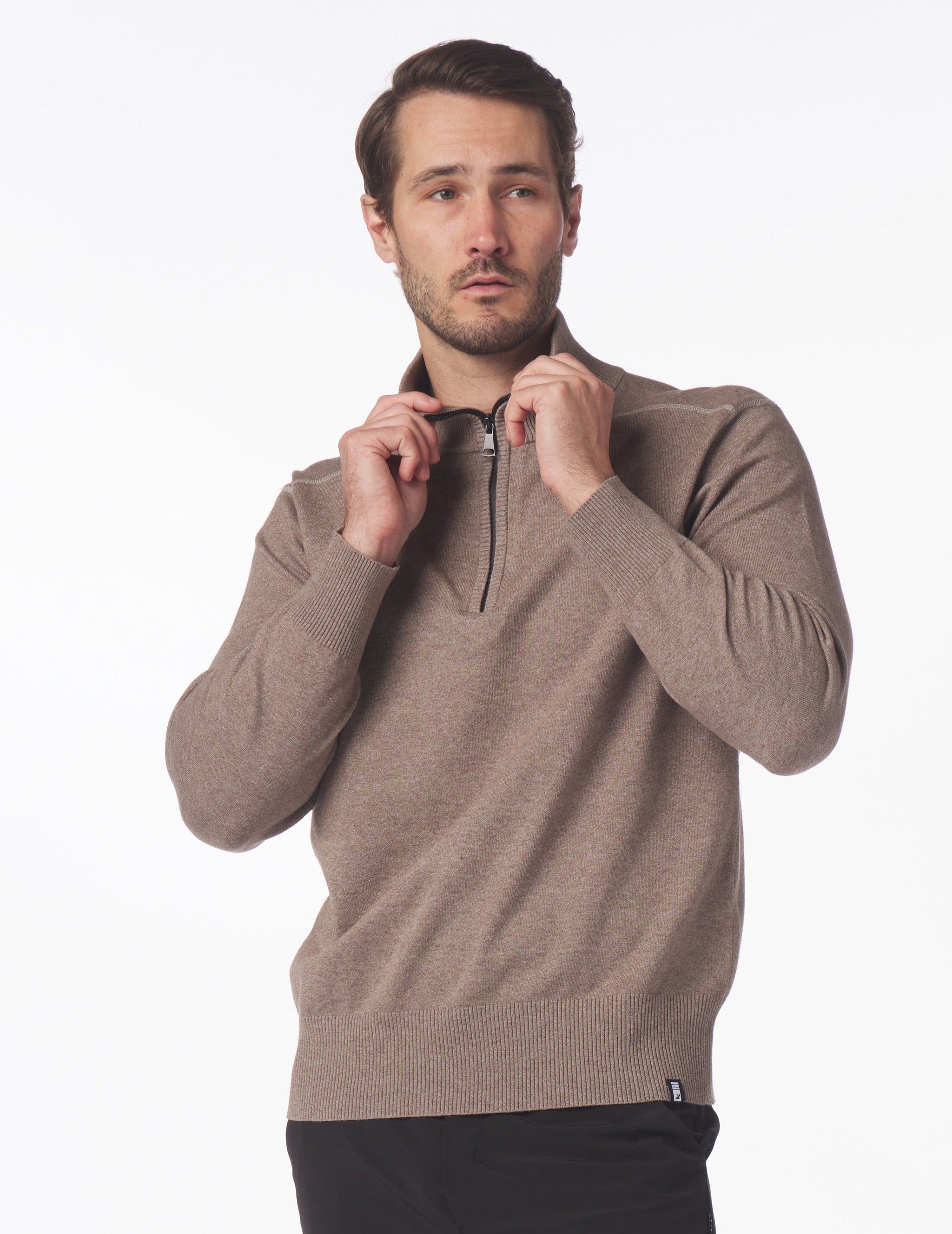 Ace 1/4 Zip: Mocha Heather Ace 1/4 Zip: Mocha Heather
