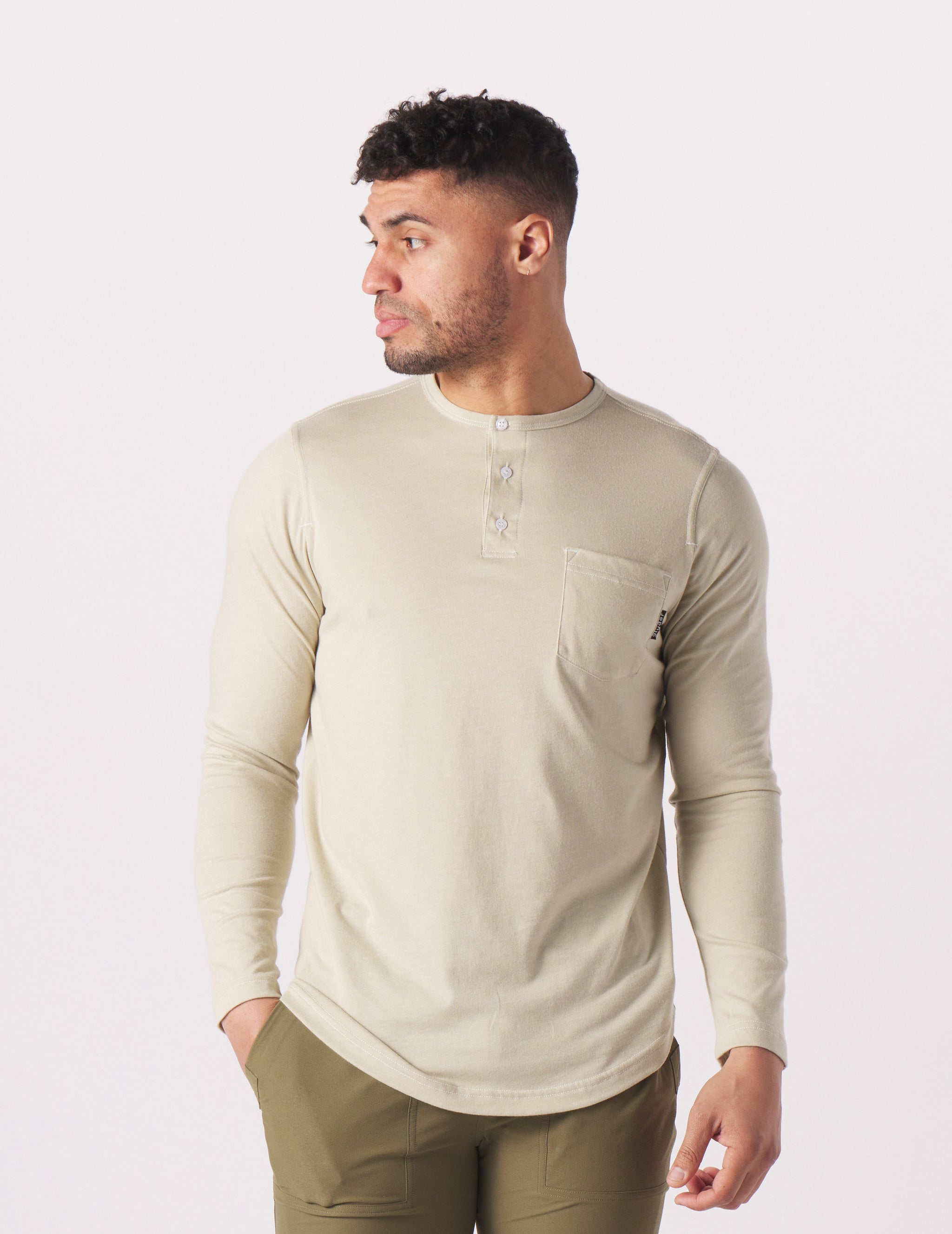 Do No Harm Henley: Linen Heather Do No Harm Henley: Linen Heather