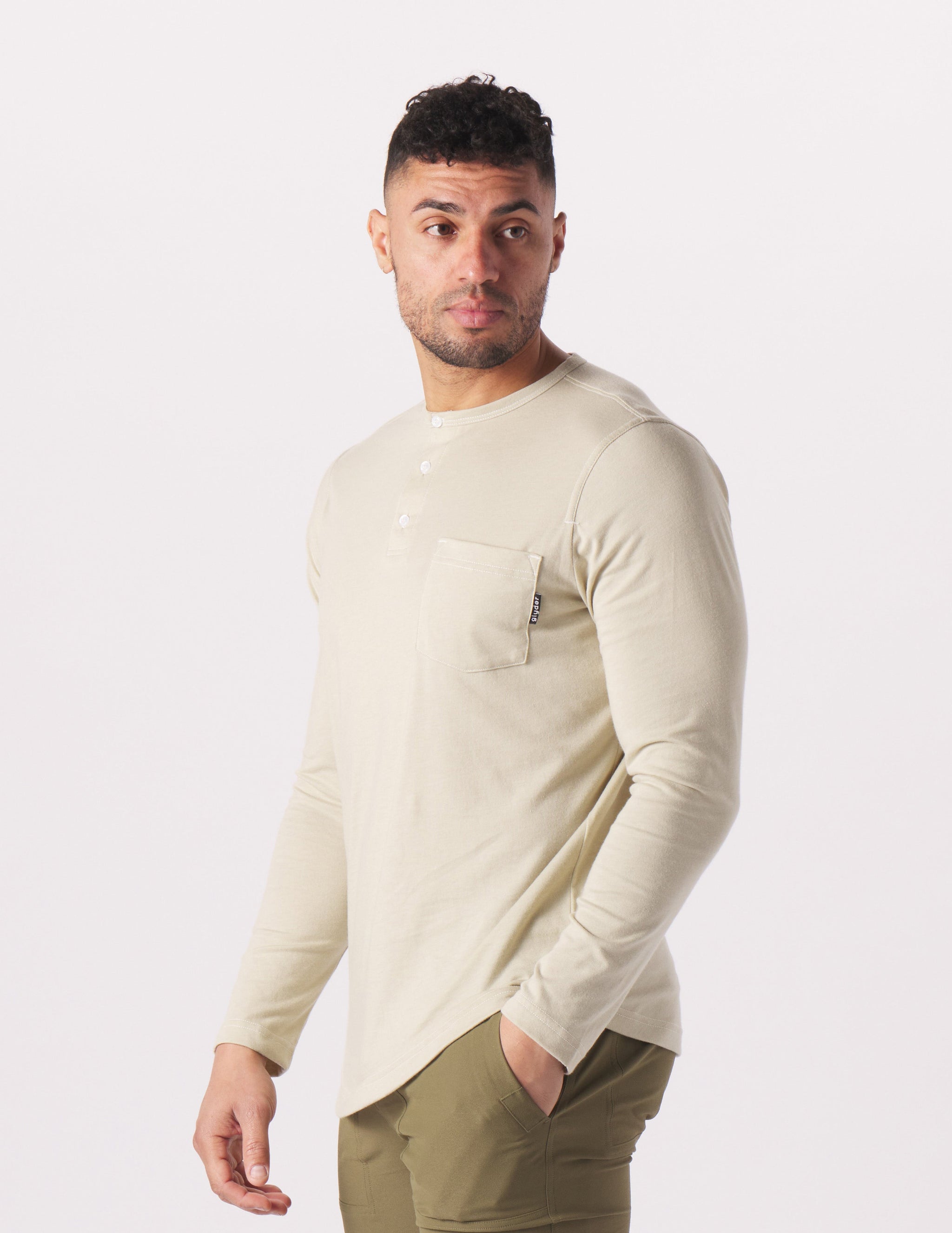 Do No Harm Henley: Linen Heather Do No Harm Henley: Linen Heather