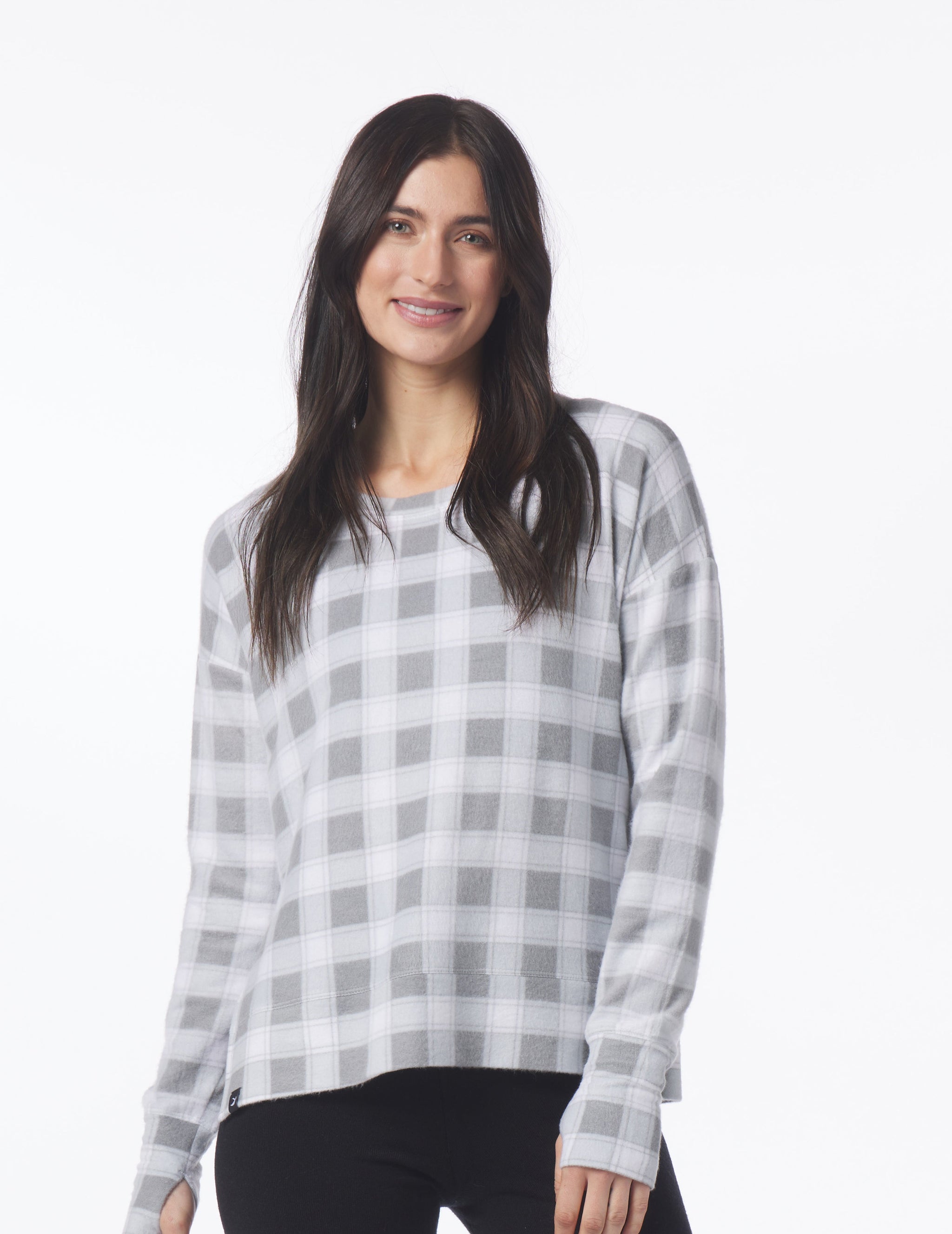 Lounge Long Sleeve: Ash Grey McGregor Plaid Lounge Long Sleeve: Ash Grey McGregor Plaid