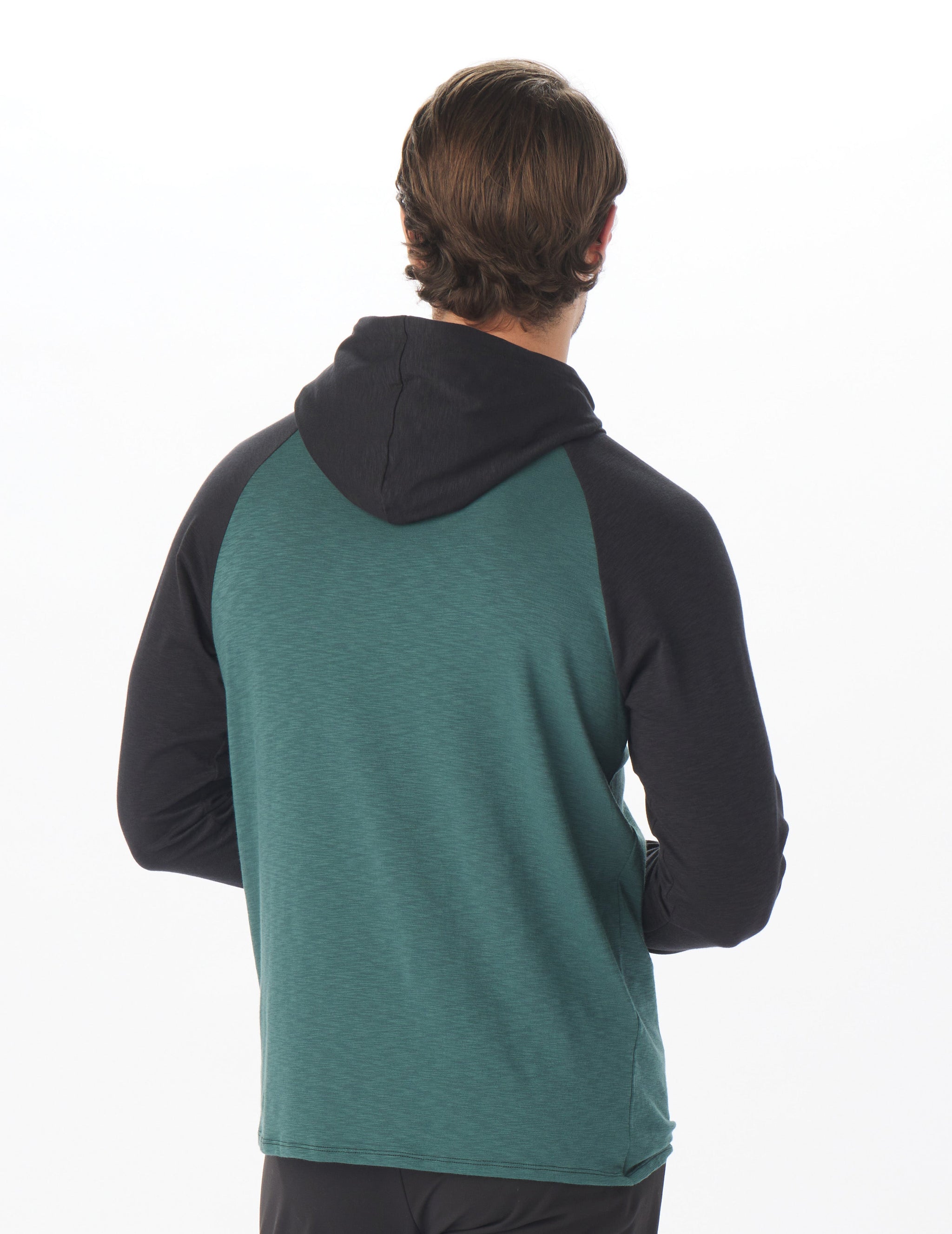 Low Tide Henley Hoodie: Forest/Black Low Tide Henley Hoodie: Forest/Black