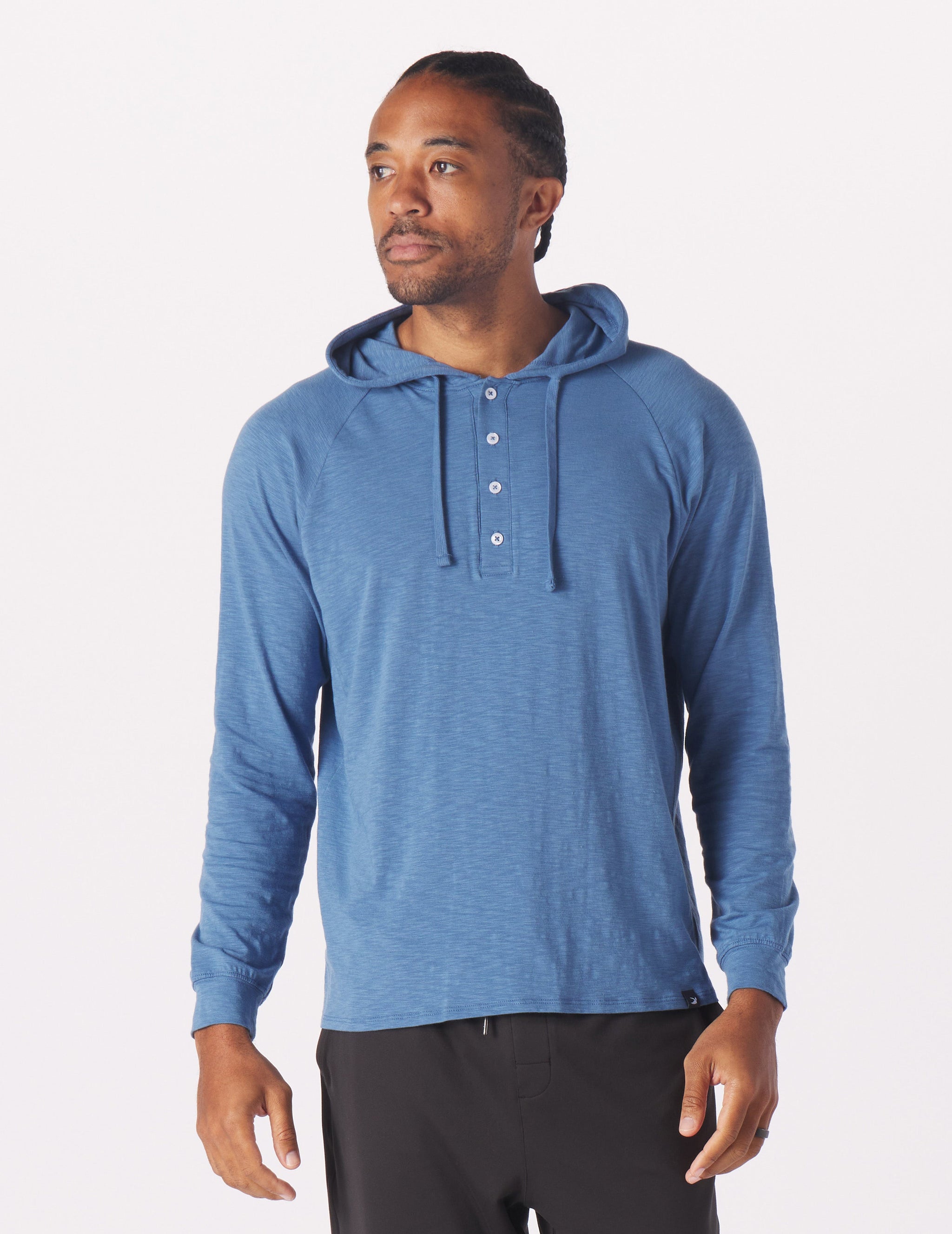 Low Tide Henley Hoodie: Lunar Sky Low Tide Henley Hoodie: Lunar Sky