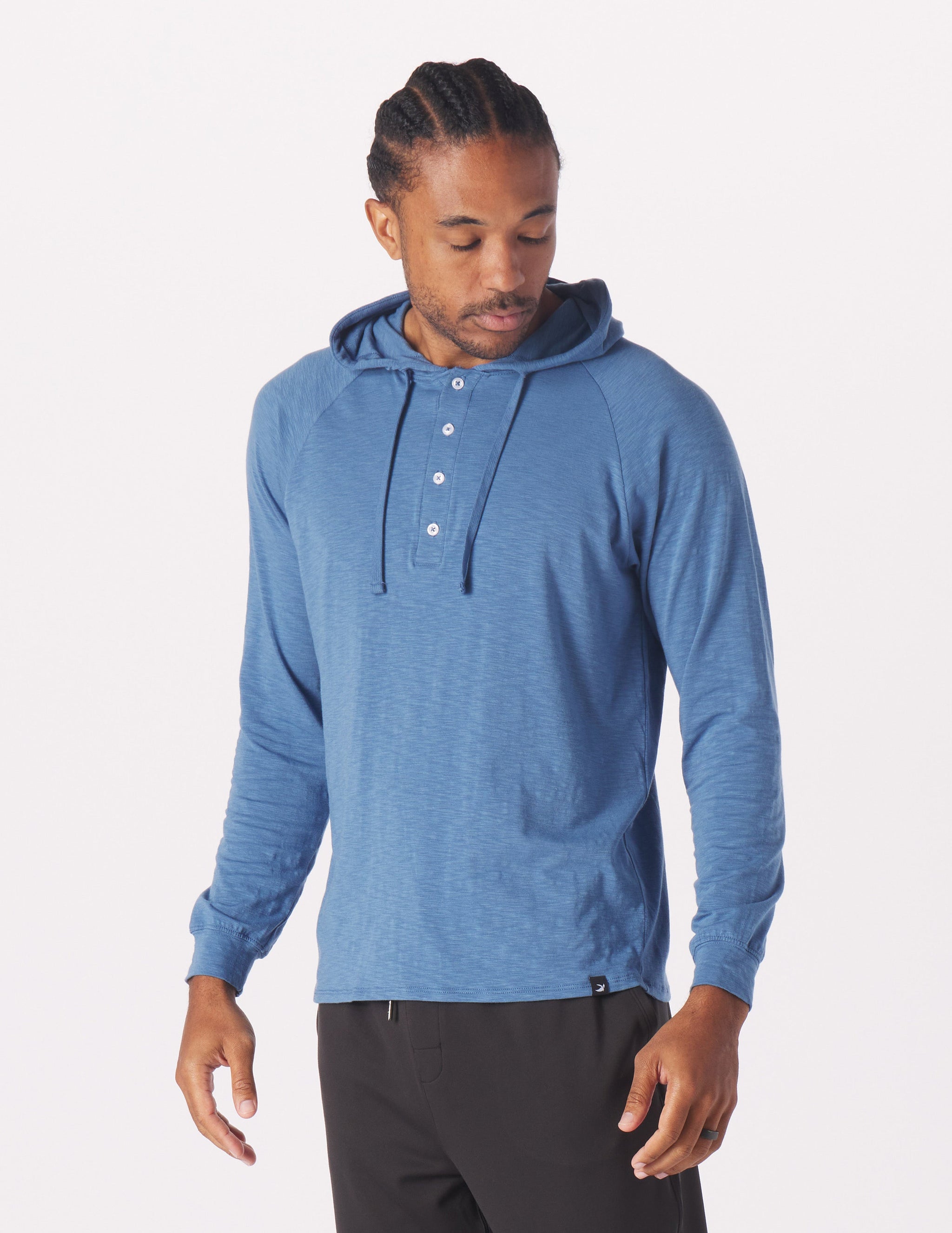 Low Tide Henley Hoodie: Lunar Sky Low Tide Henley Hoodie: Lunar Sky
