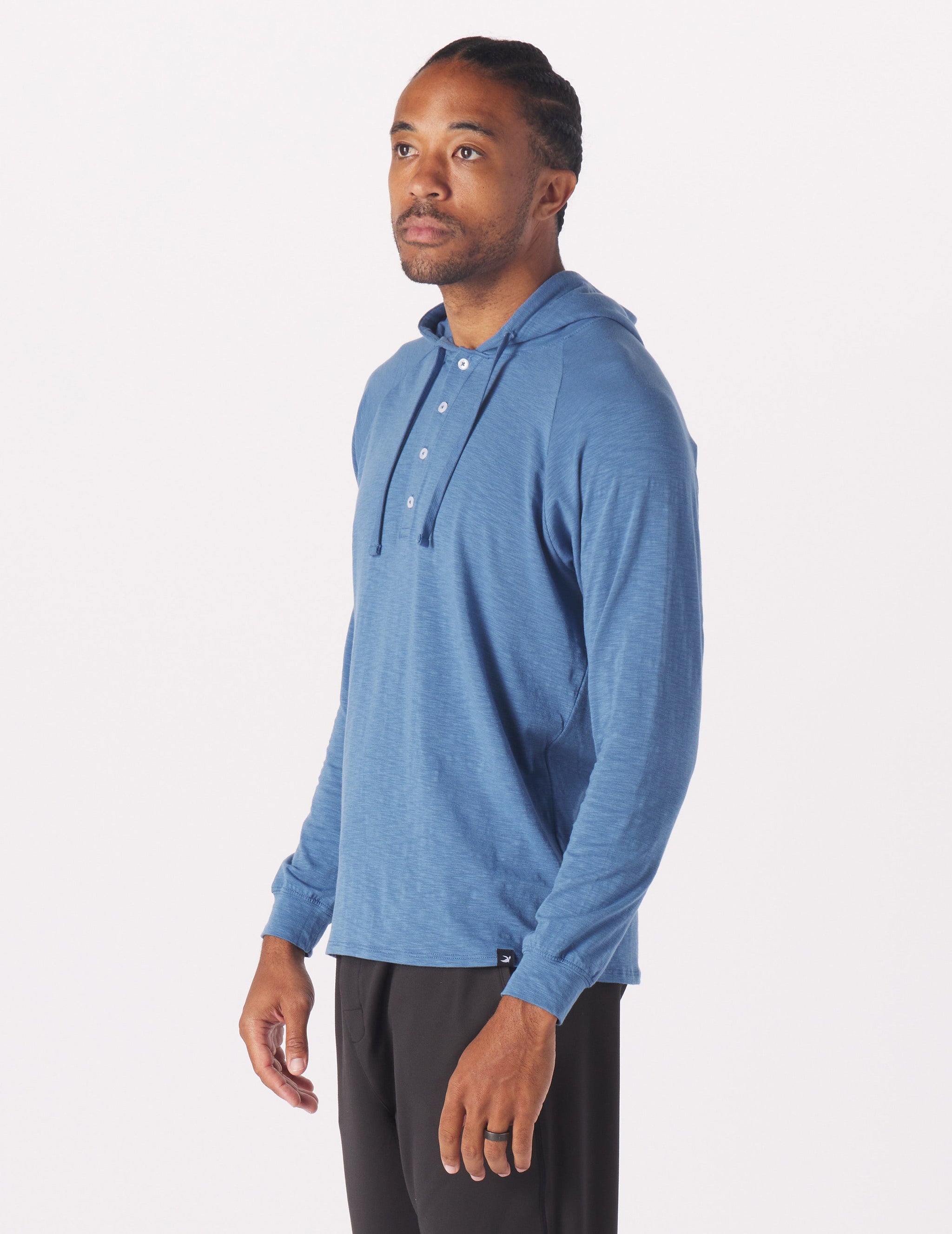 Low Tide Henley Hoodie: Lunar Sky Low Tide Henley Hoodie: Lunar Sky
