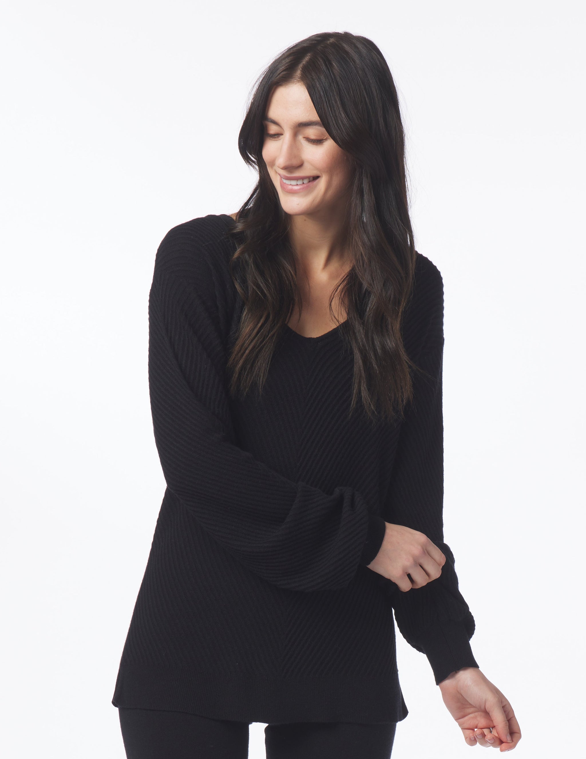 Luxury Rib Sweater: Black Luxury Rib Sweater: Black