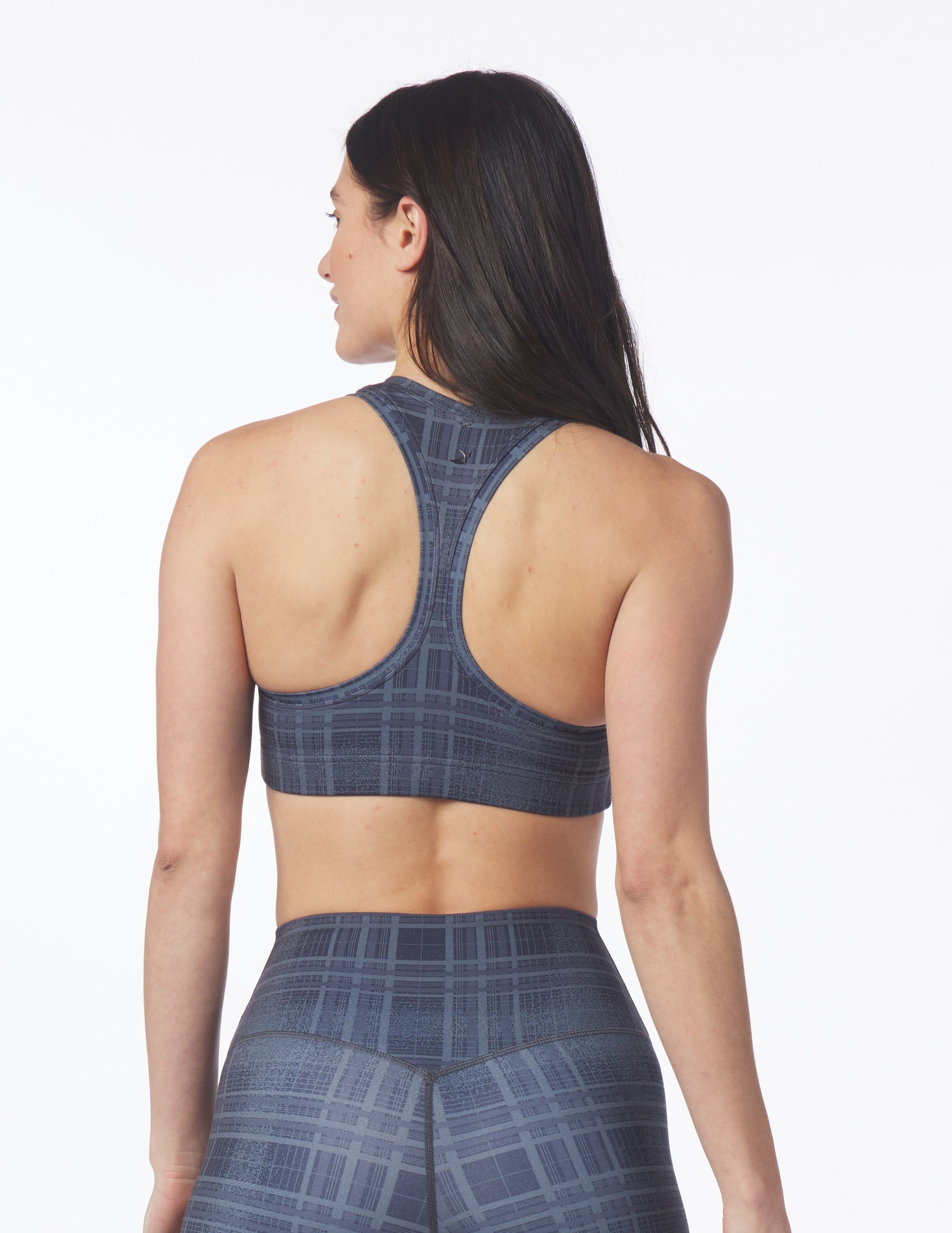 Notch Bra: Black Speckle Plaid Notch Bra: Black Speckle Plaid