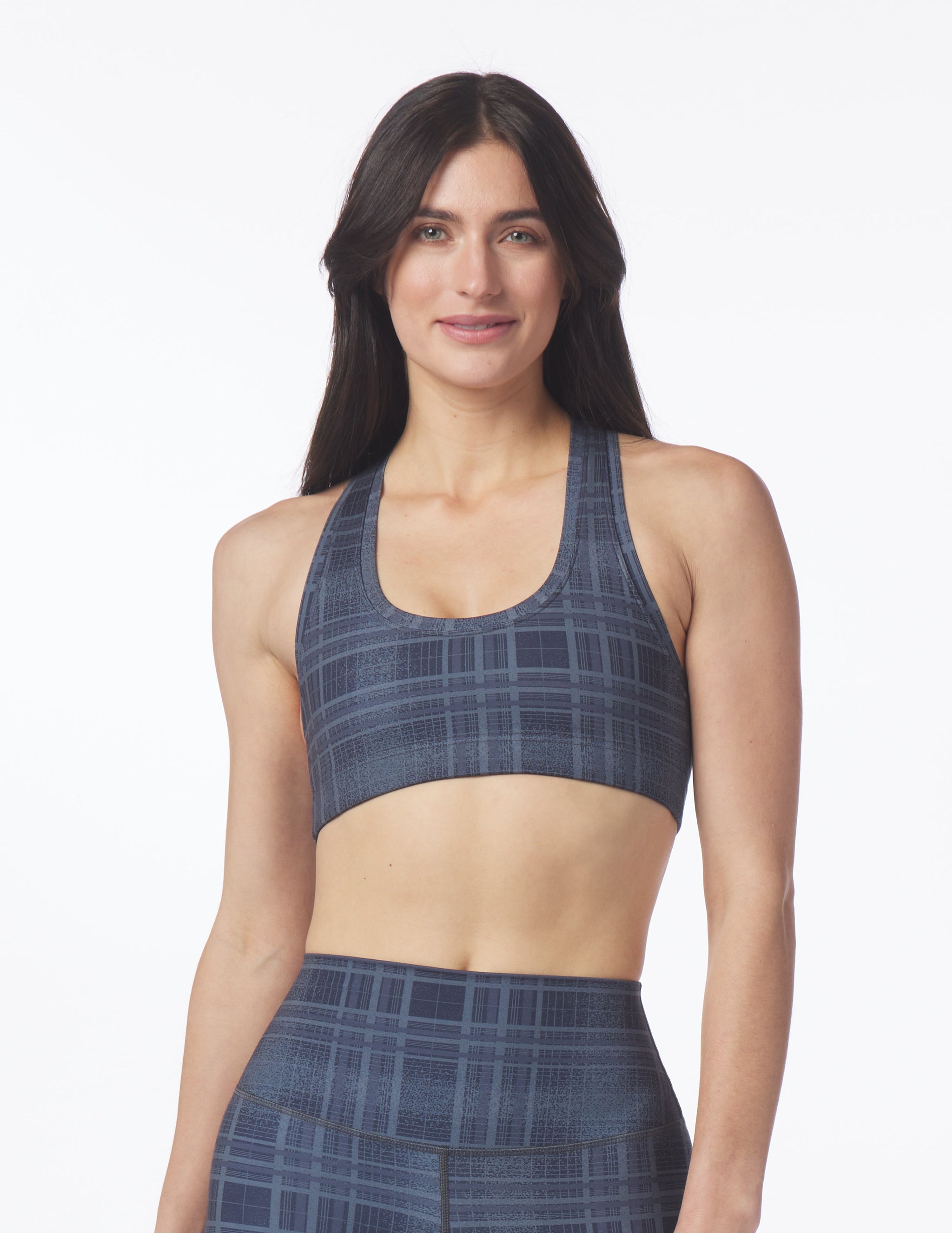 Notch Bra: Black Speckle Plaid Notch Bra: Black Speckle Plaid