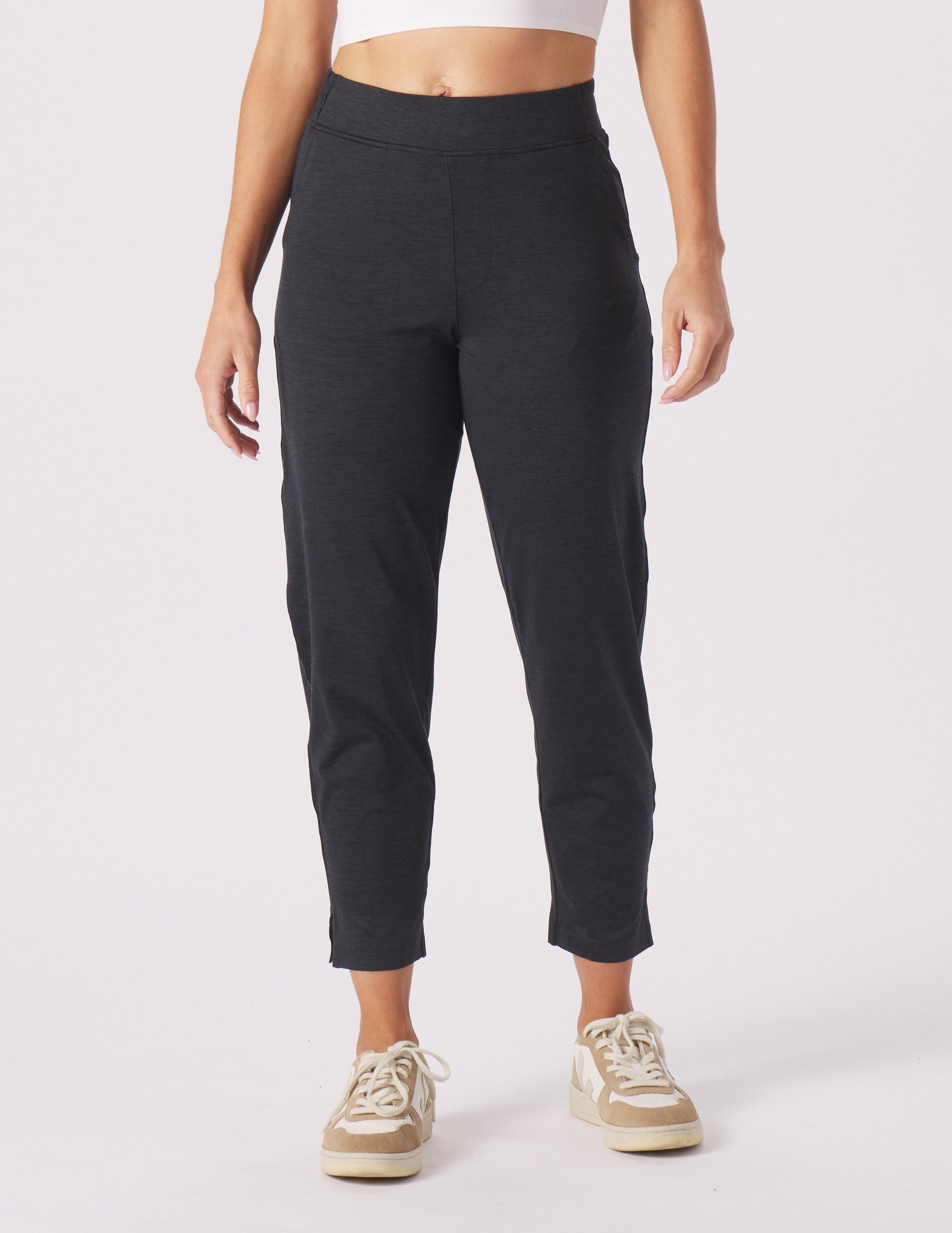 On The Go Ankle Pant: Black Marble On The Go Ankle Pant: Black Marble
