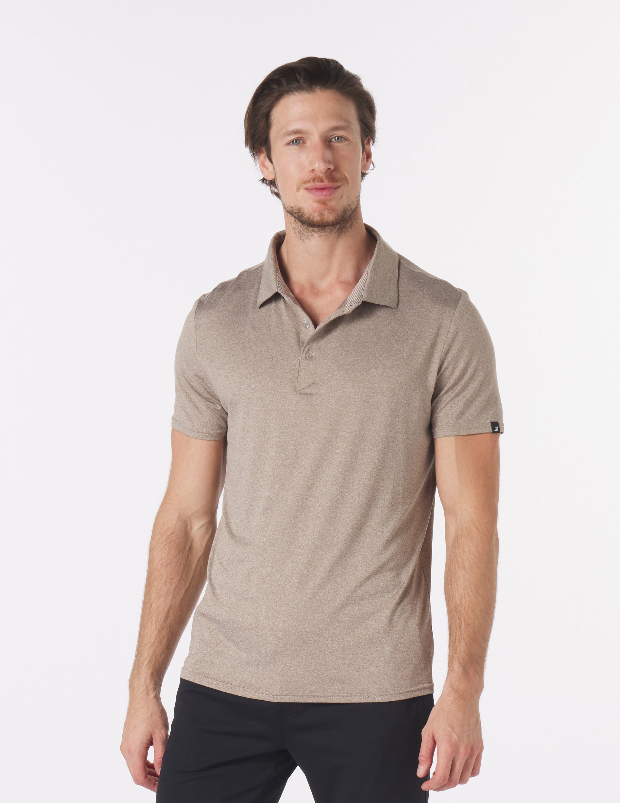 Pin Seeker Polo: Mocha Heather Pin Seeker Polo: Mocha Heather