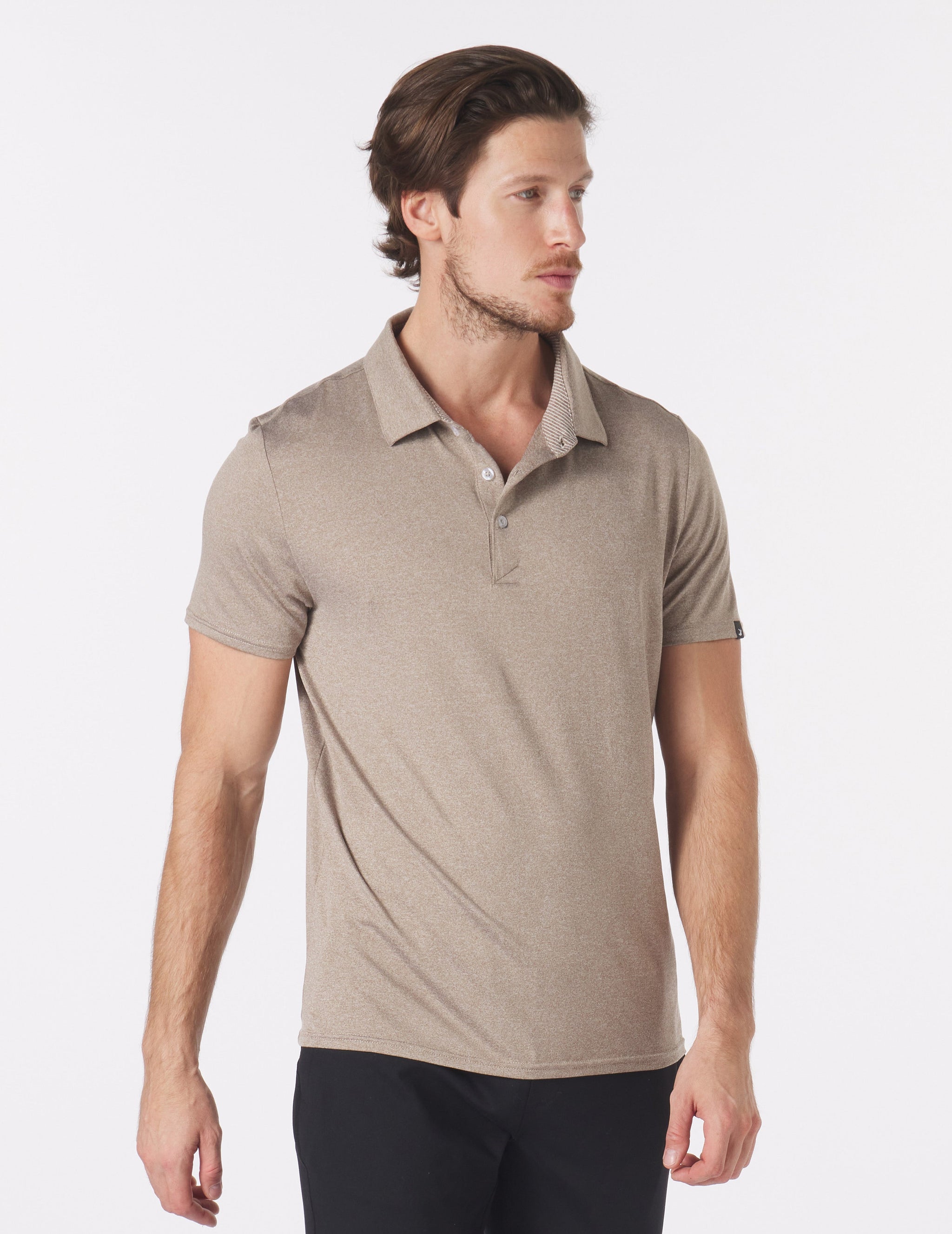 Pin Seeker Polo: Mocha Heather Pin Seeker Polo: Mocha Heather