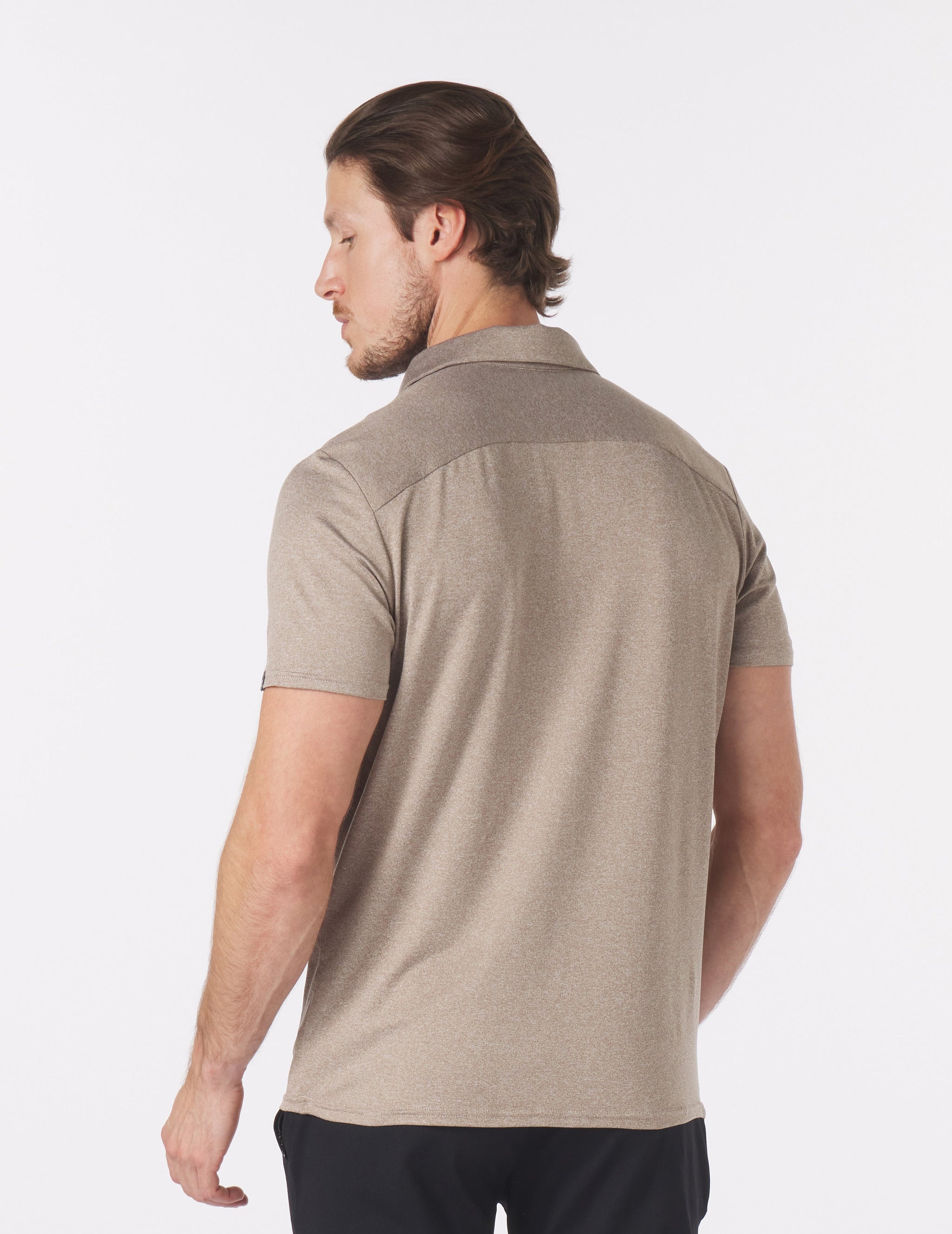 Pin Seeker Polo: Mocha Heather Pin Seeker Polo: Mocha Heather