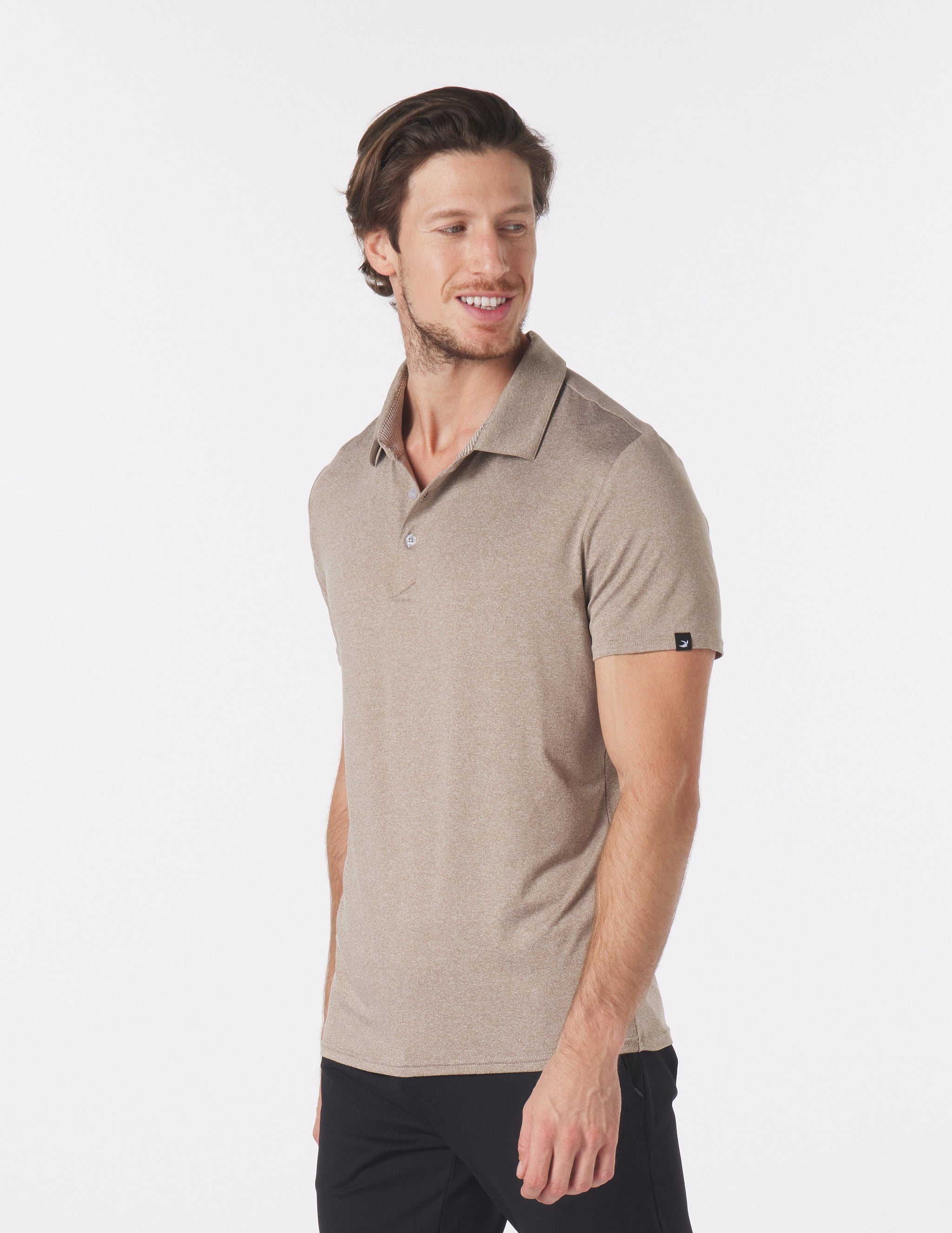 Pin Seeker Polo: Mocha Heather Pin Seeker Polo: Mocha Heather