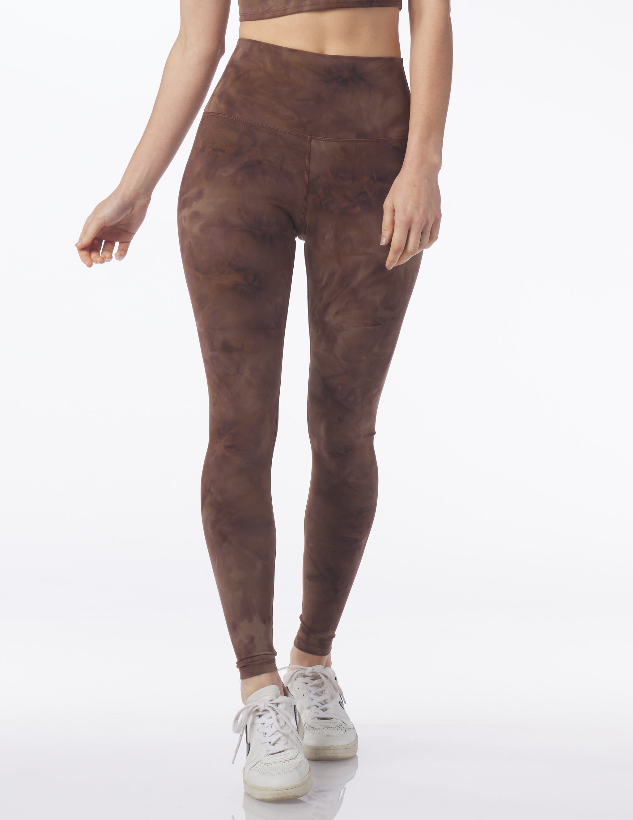 High Waist Pure Legging: Espresso Stone Dye High Waist Pure Legging: Espresso Stone Dye