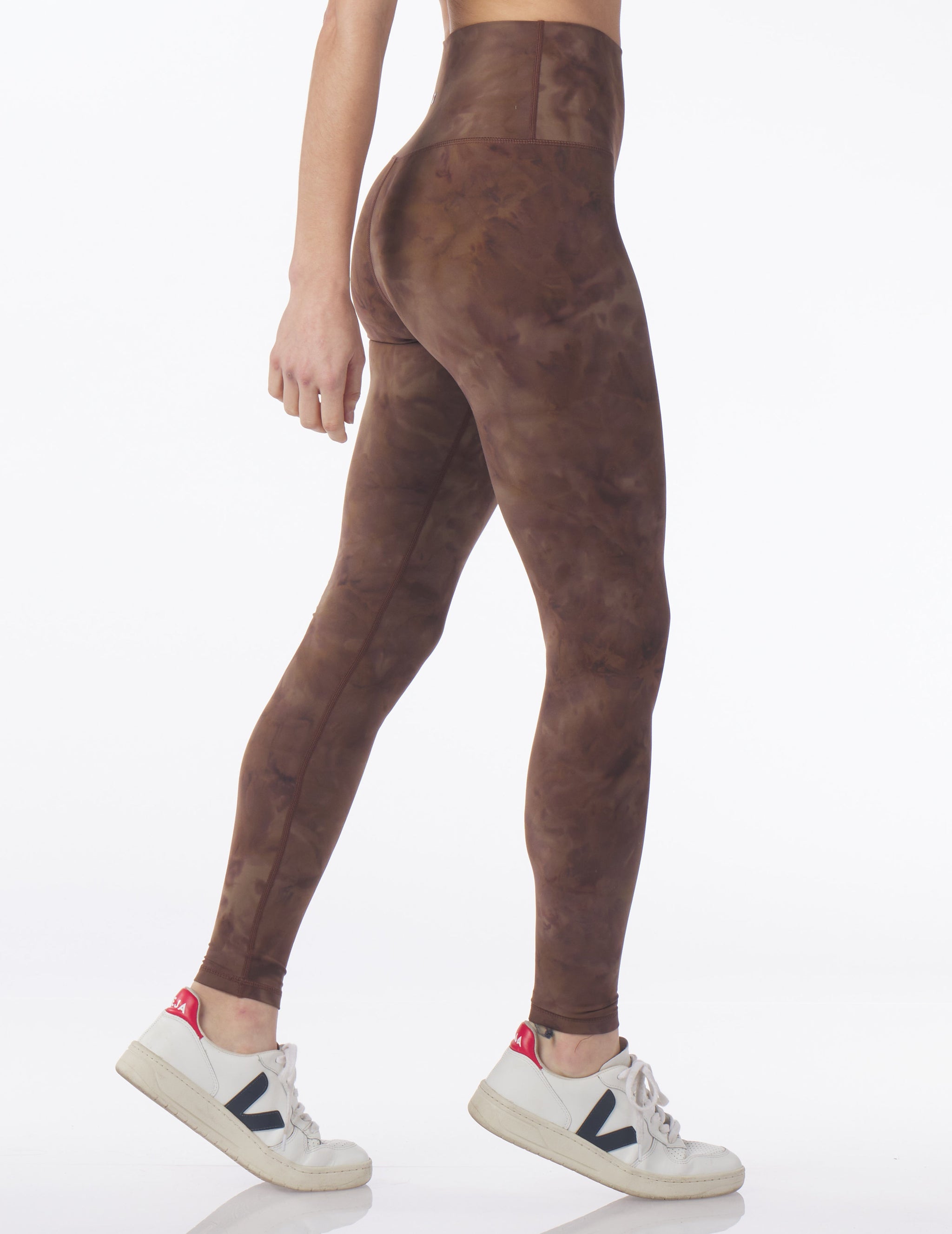 High Waist Pure Legging: Espresso Stone Dye High Waist Pure Legging: Espresso Stone Dye