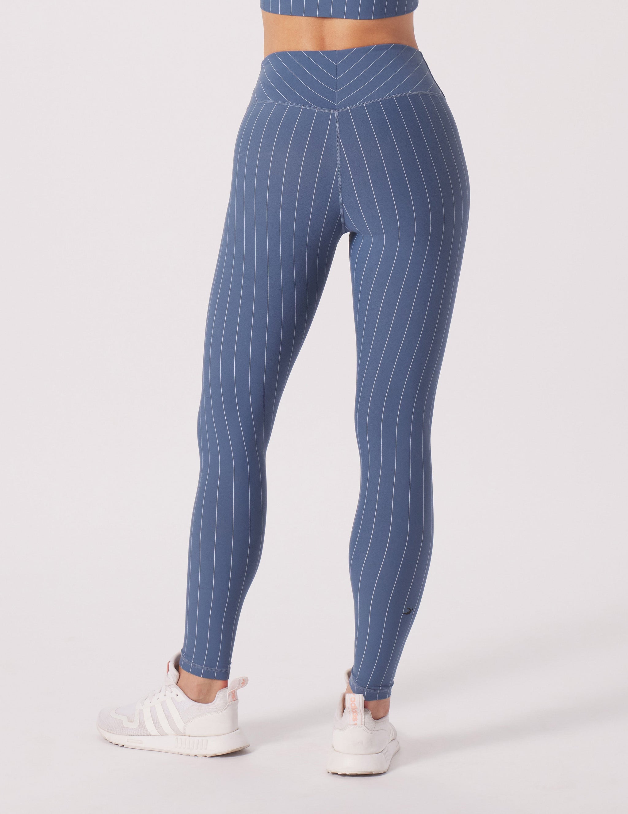 Pursuit Legging: Washed Blue/White Pinstripe Pursuit Legging: Washed Blue/White Pinstripe