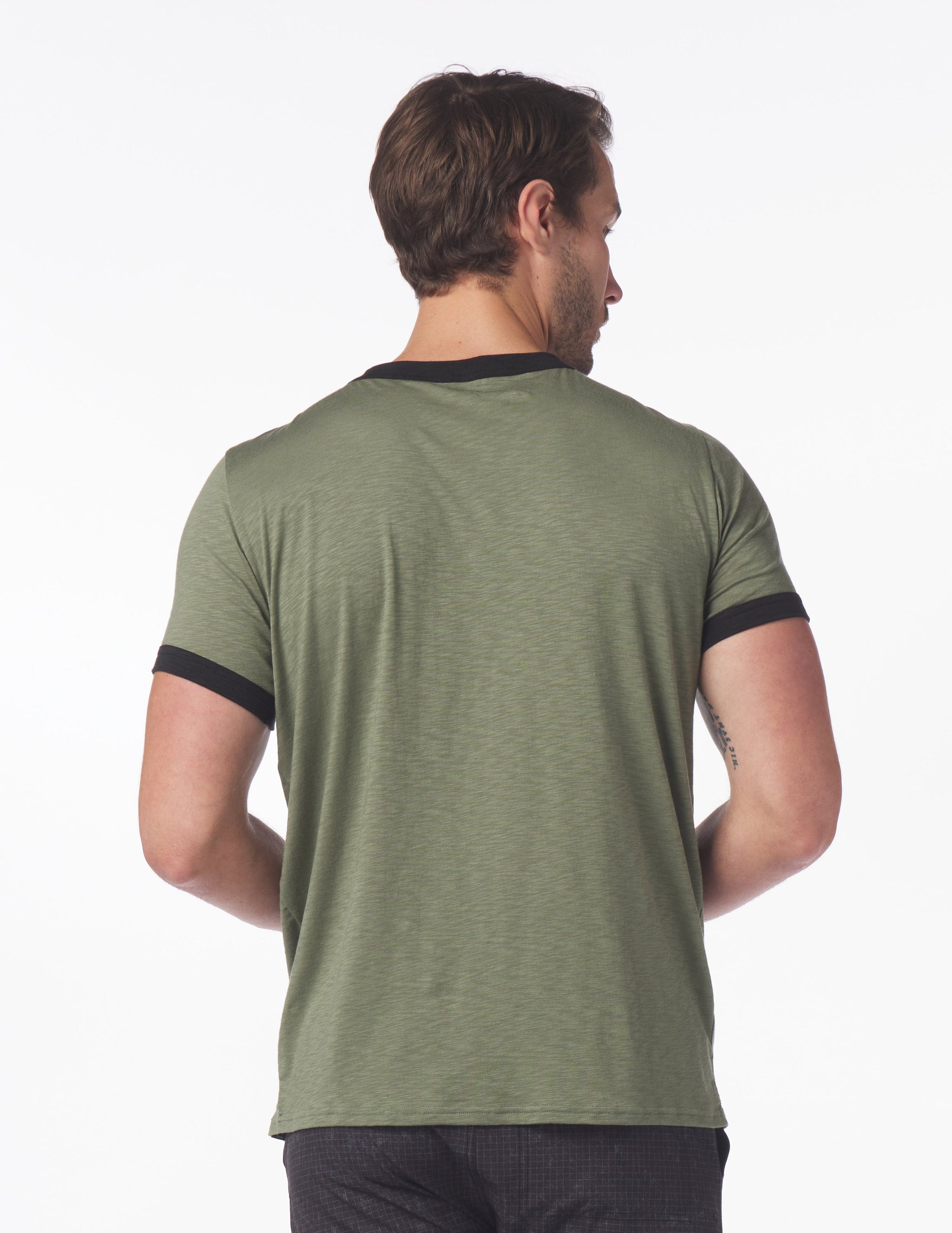 Ringer Tee: Moss Heather Ringer Tee: Moss Heather