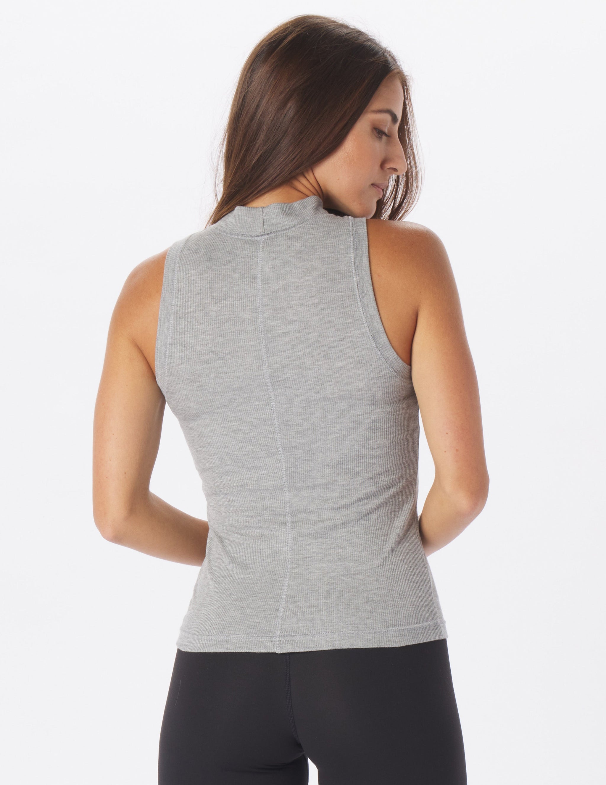 Ruby Mock Neck Tank: Silver Fog Ruby Mock Neck Tank: Silver Fog