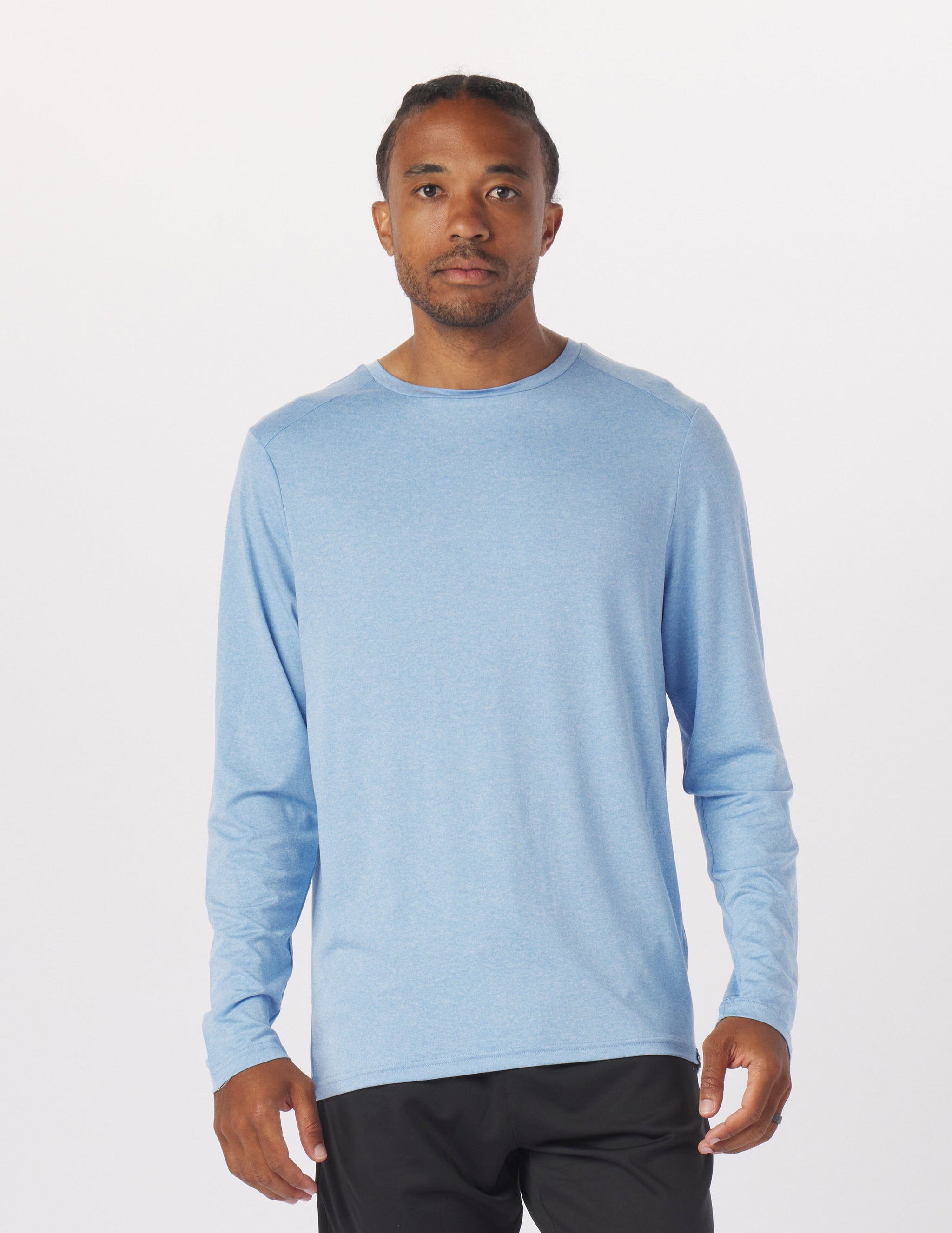 Salton Long Sleeve: Ice Blue Heather Salton Long Sleeve: Ice Blue Heather