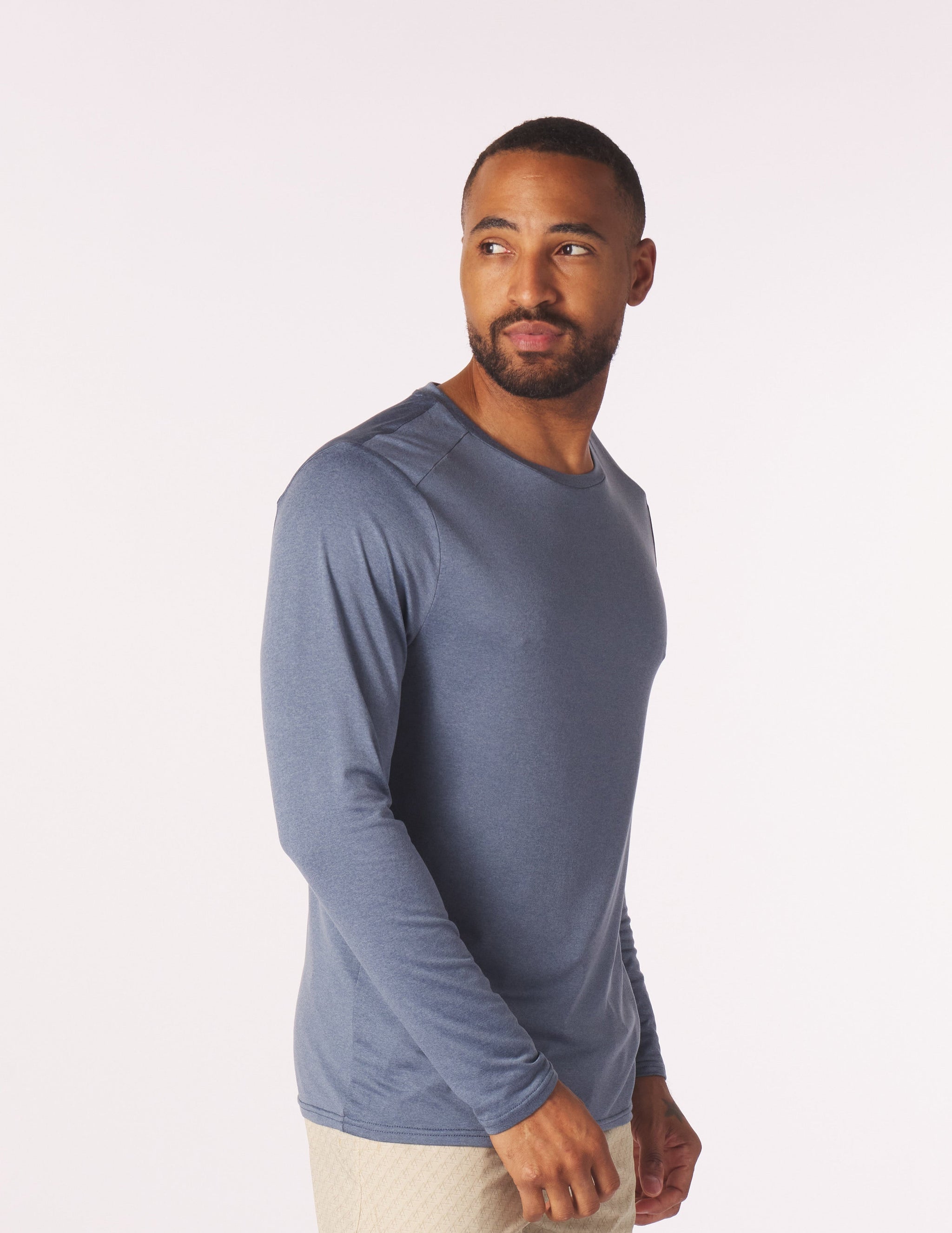 Salton Long Sleeve: Washed Blue Heather Salton Long Sleeve: Washed Blue Heather