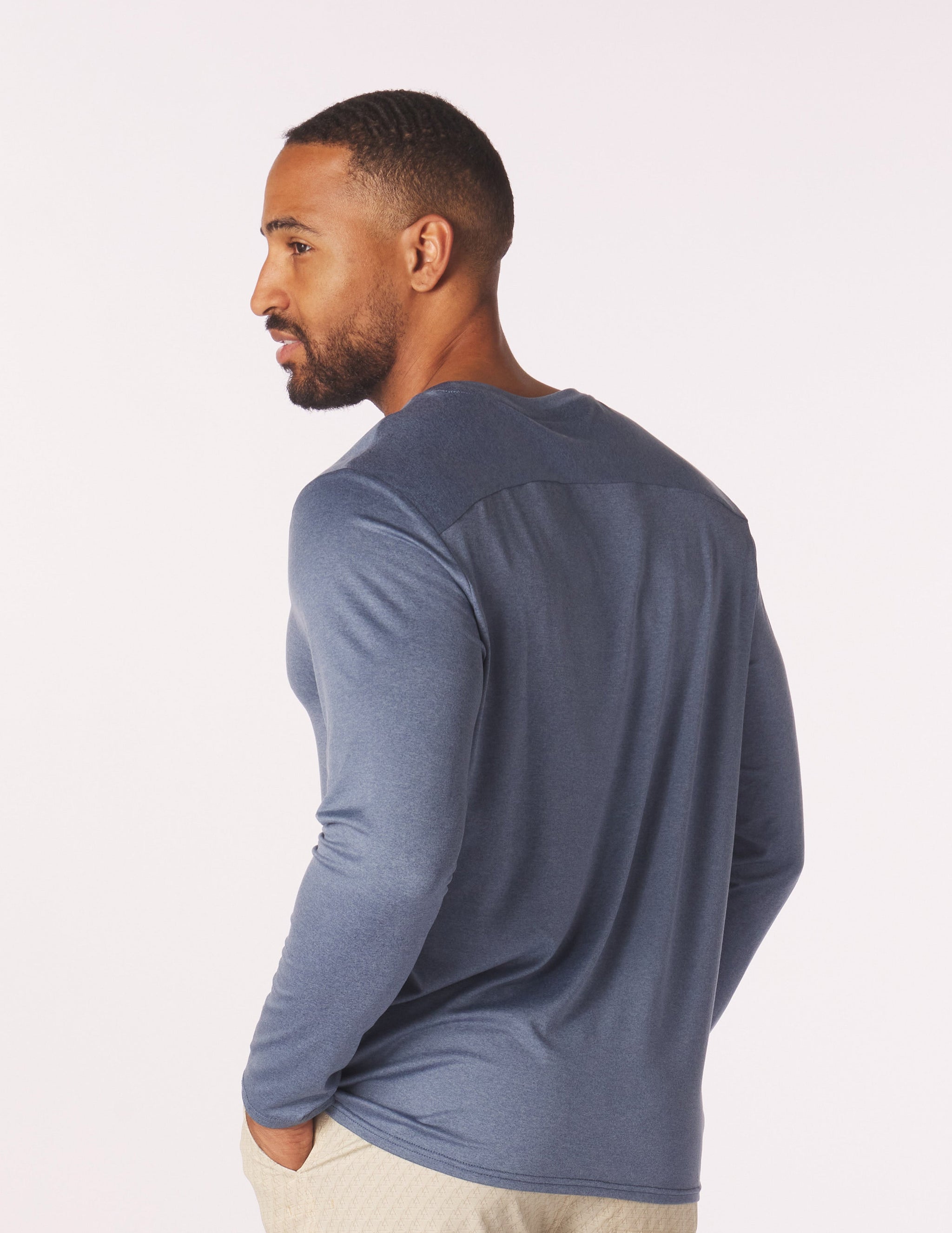 Salton Long Sleeve: Washed Blue Heather Salton Long Sleeve: Washed Blue Heather