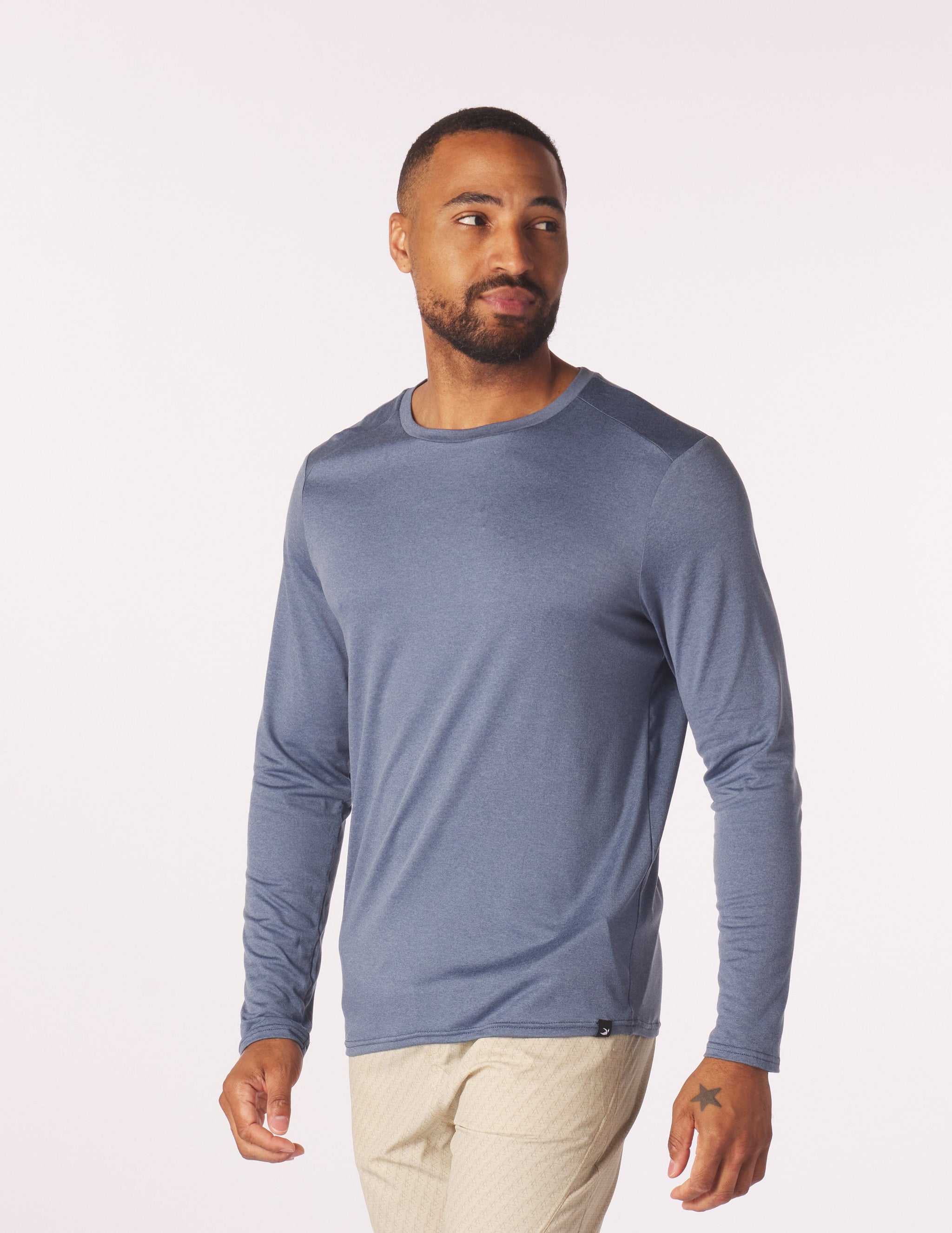 Salton Long Sleeve: Washed Blue Heather Salton Long Sleeve: Washed Blue Heather