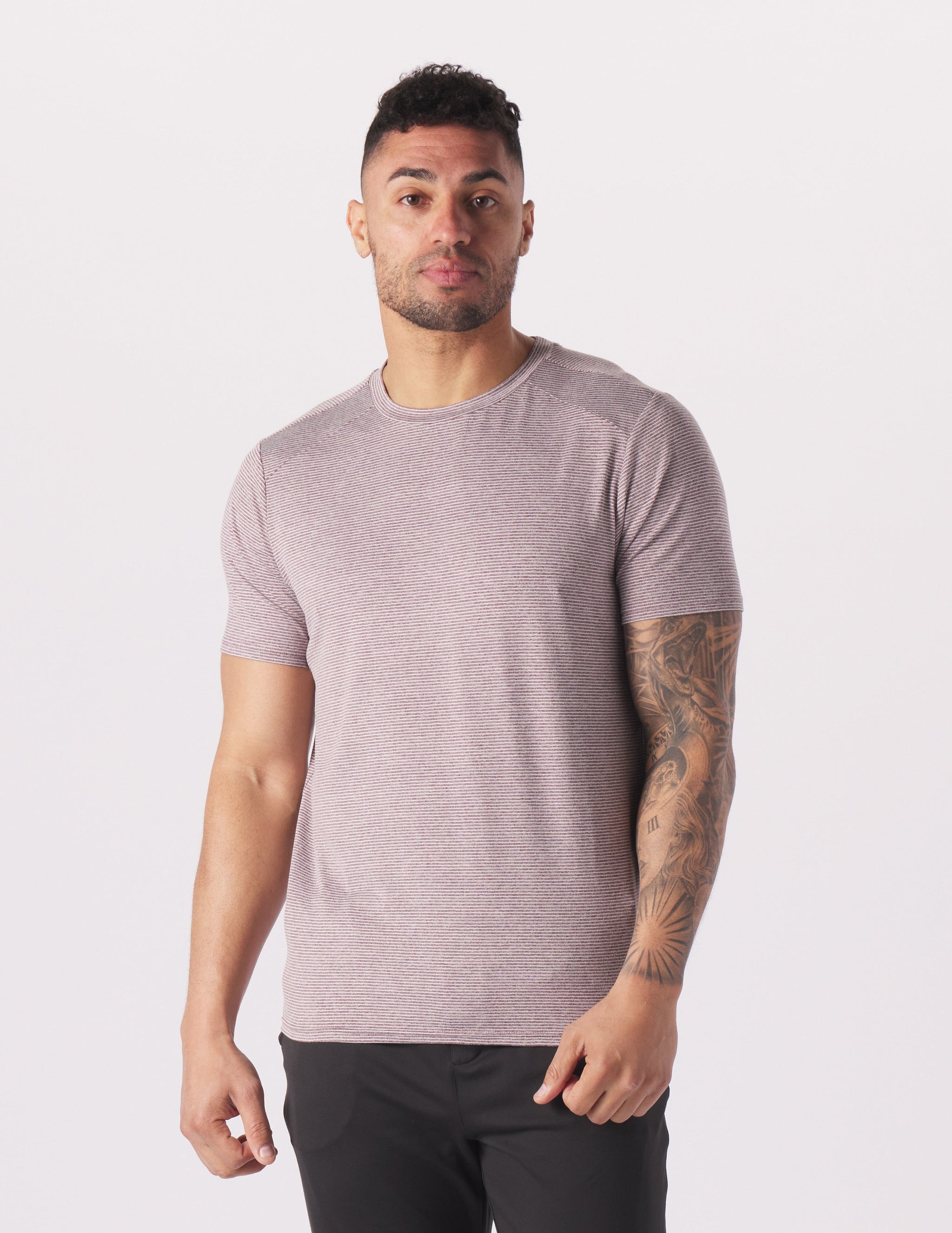 Salton Short Sleeve: Berry Wine/White Stripe Salton Short Sleeve: Berry Wine/White Stripe